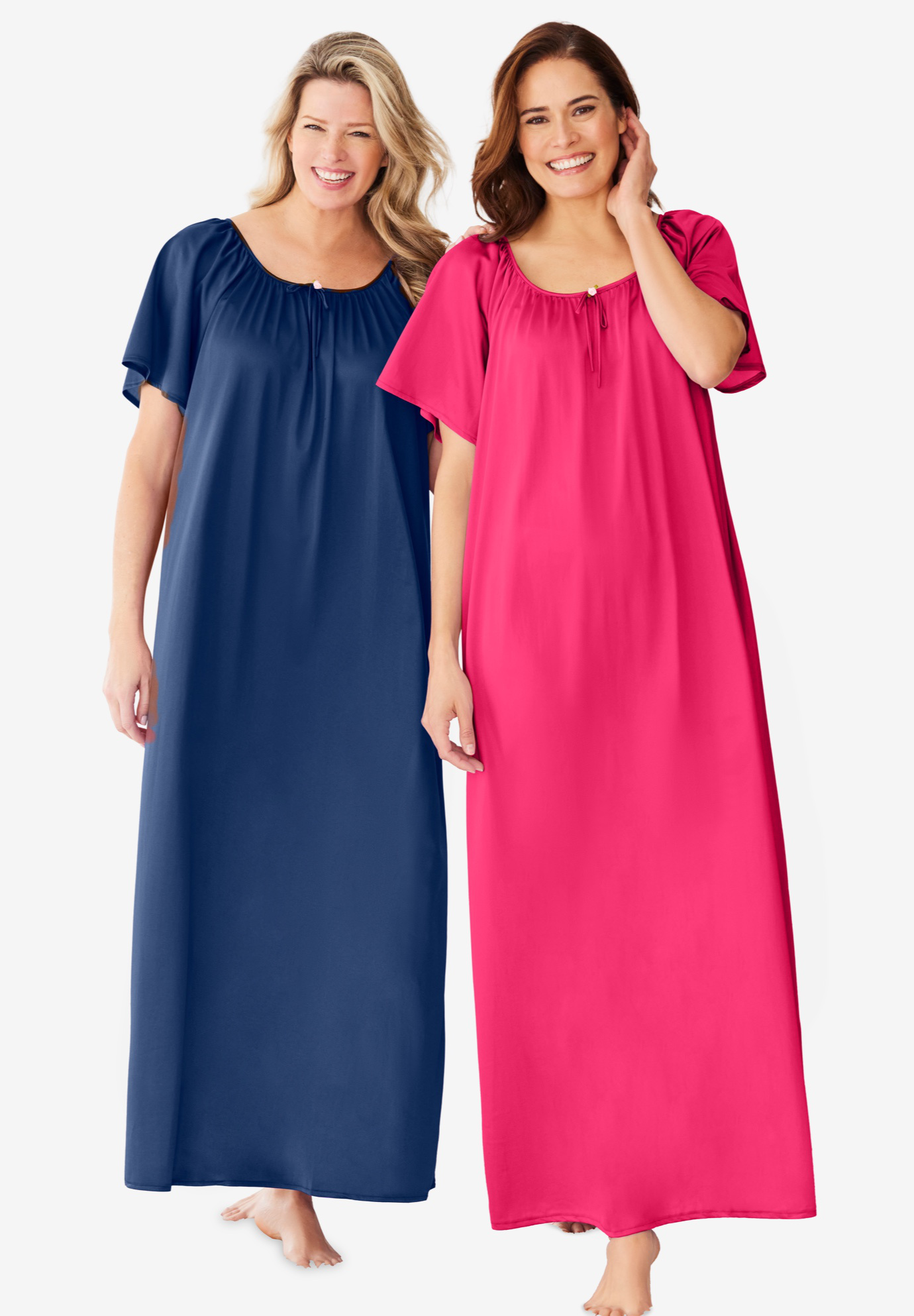 2-Pack Long Silky Gown , 