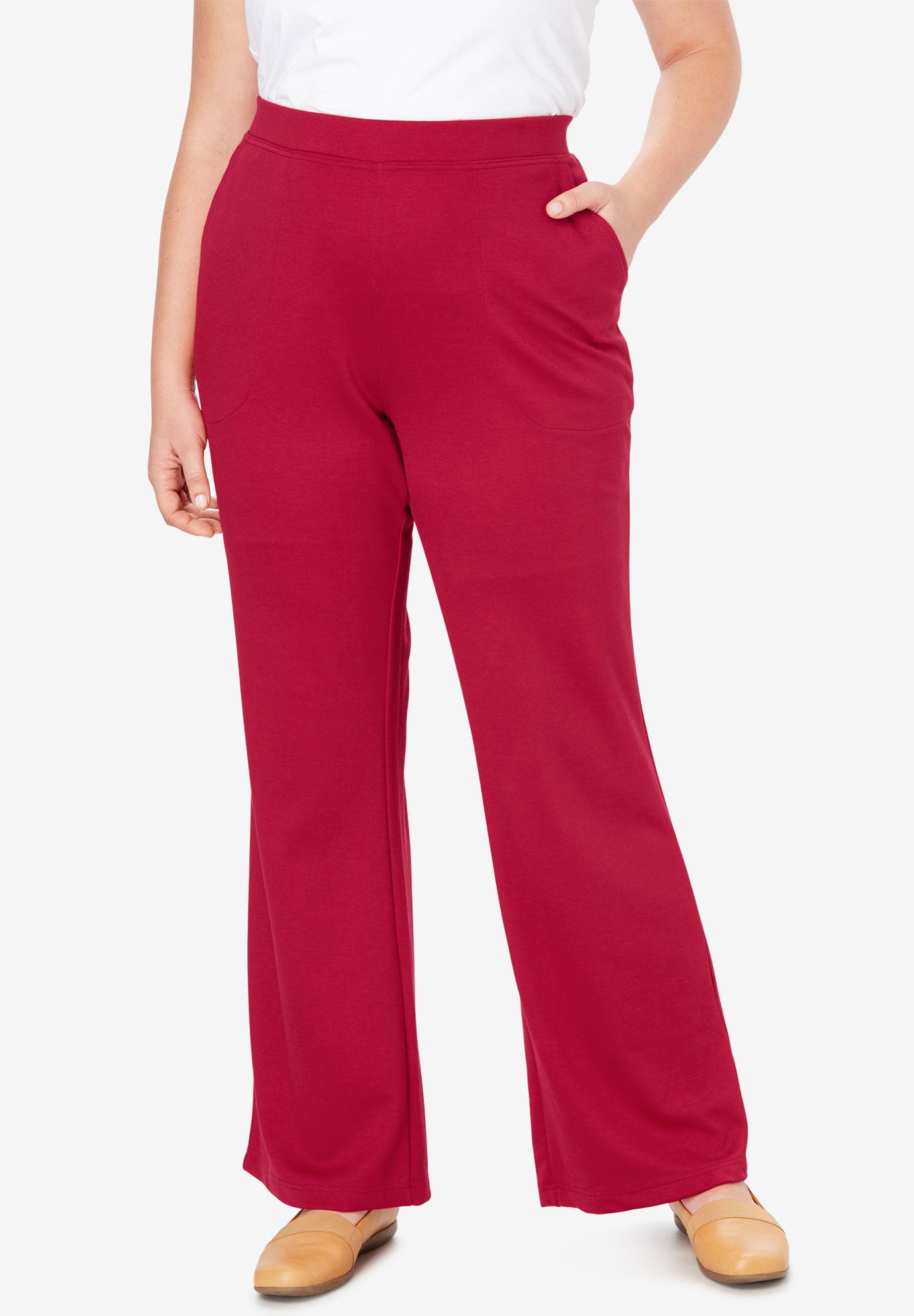 Wide Leg Ponte Knit Pant Plus Size Work Pants Full Beauty