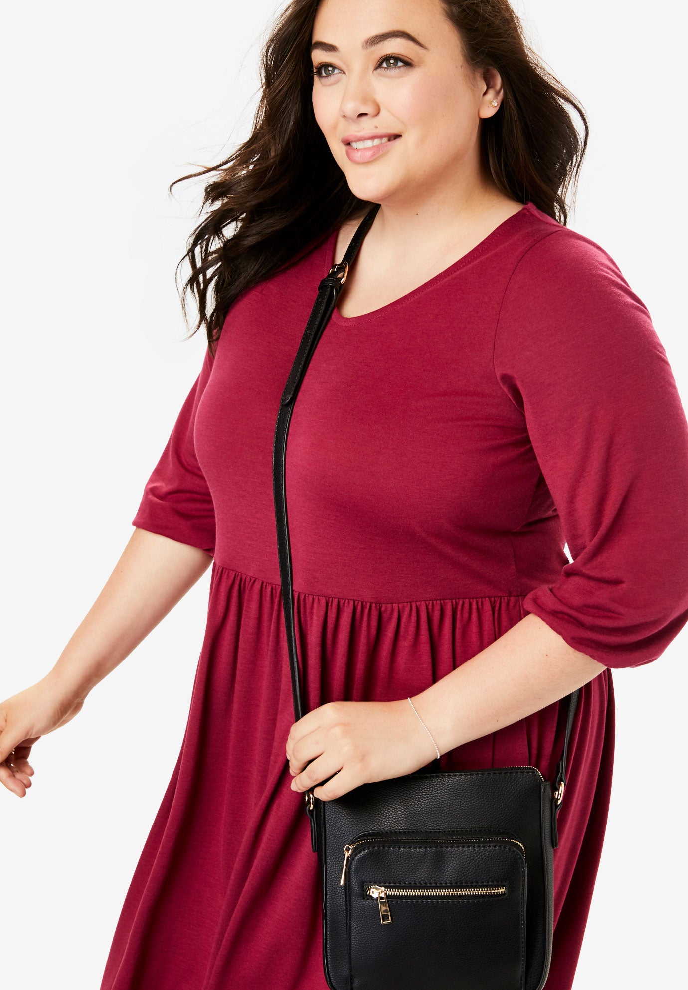 Black crossbody bag plus size Clearance
