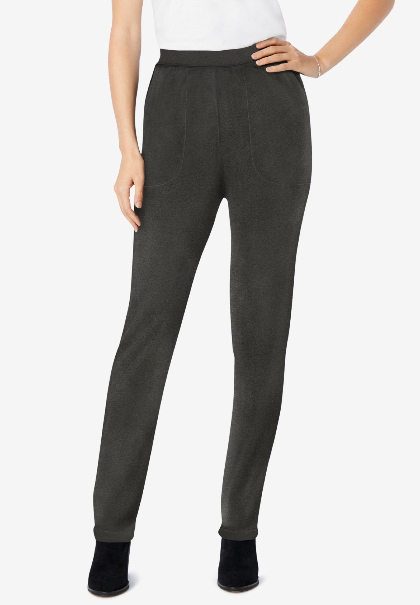 Straight Leg Ponte Knit Pant Plus Size Casual Pants Full Beauty
