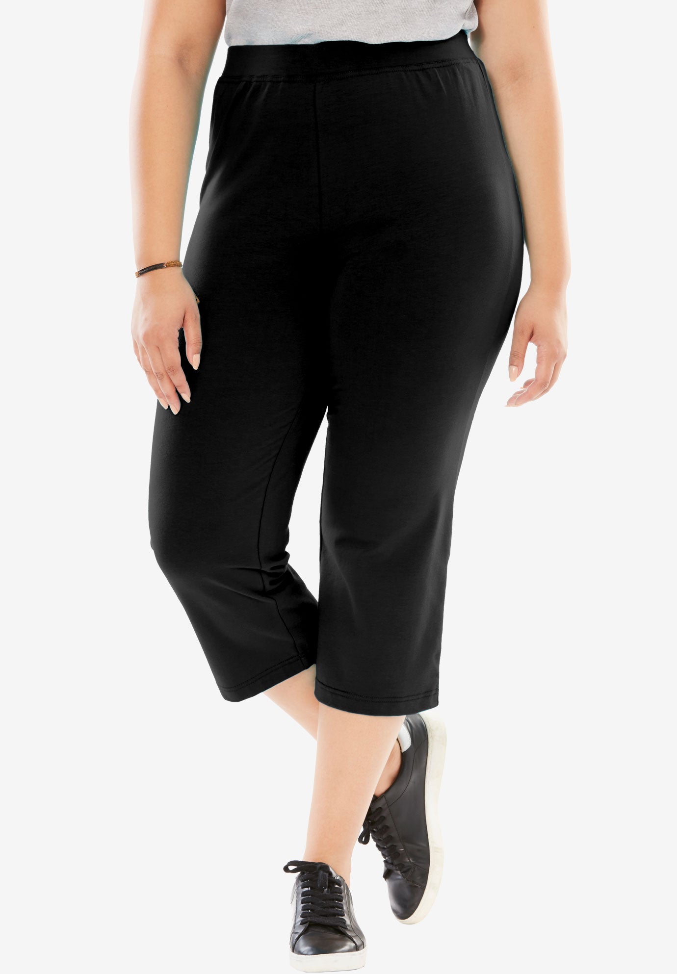 Stretch Cotton Yoga Capri Plus Size Capris & Shorts Full Beauty