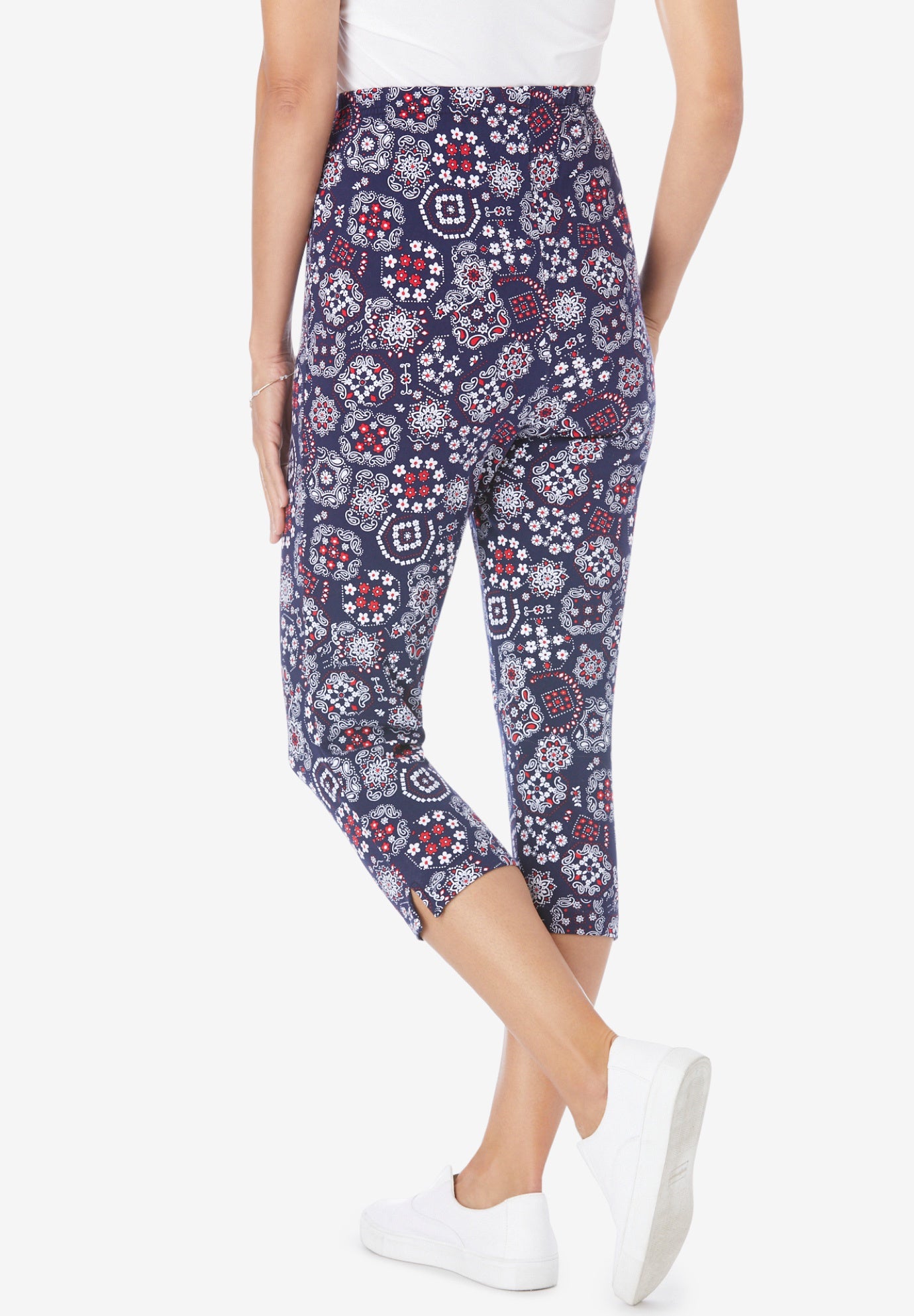 Stretch Cotton Printed Capri Legging Fullbeauty Outlet