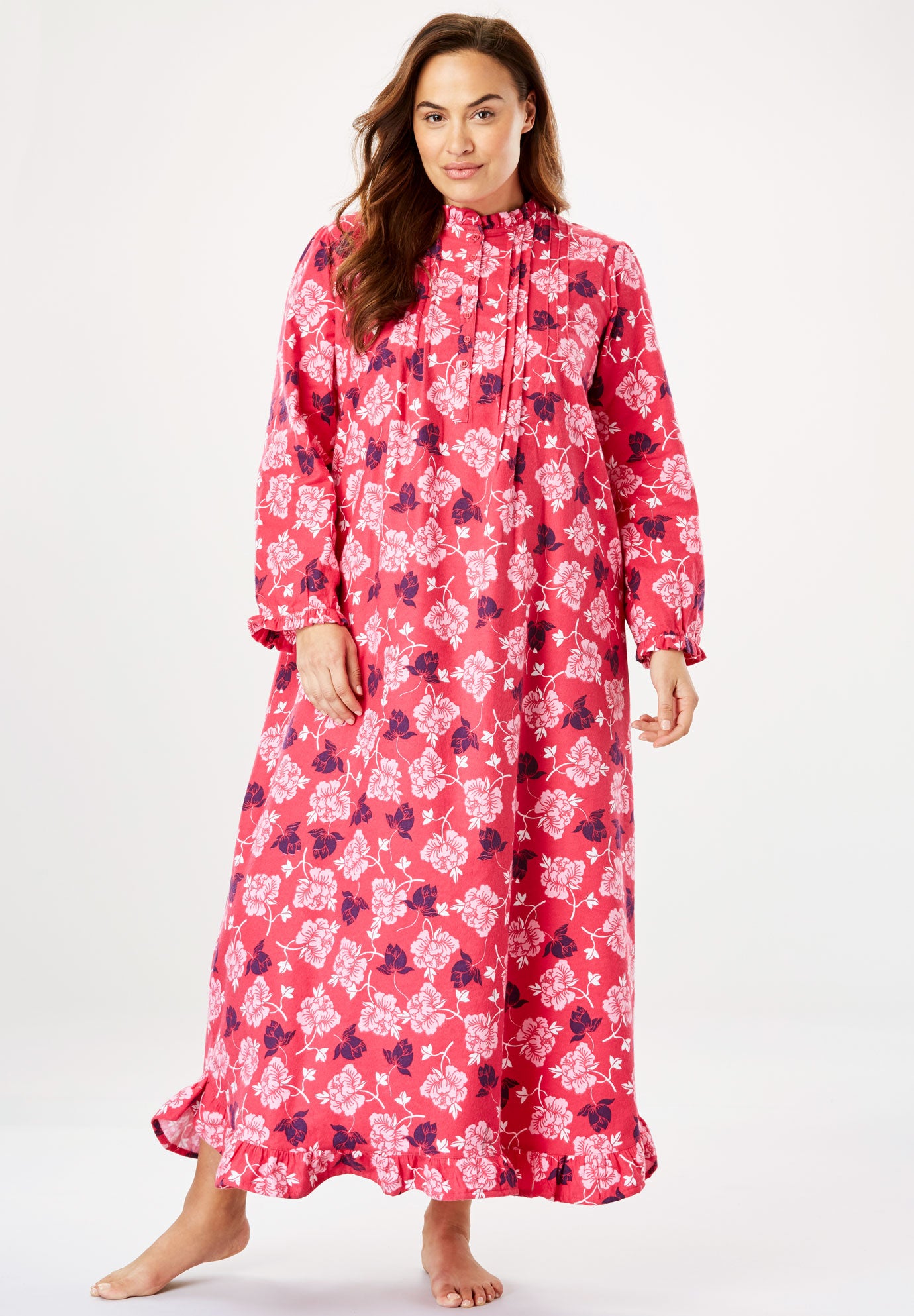 Long Flannel Nightgown by Only Necessities® | Plus Size ...
