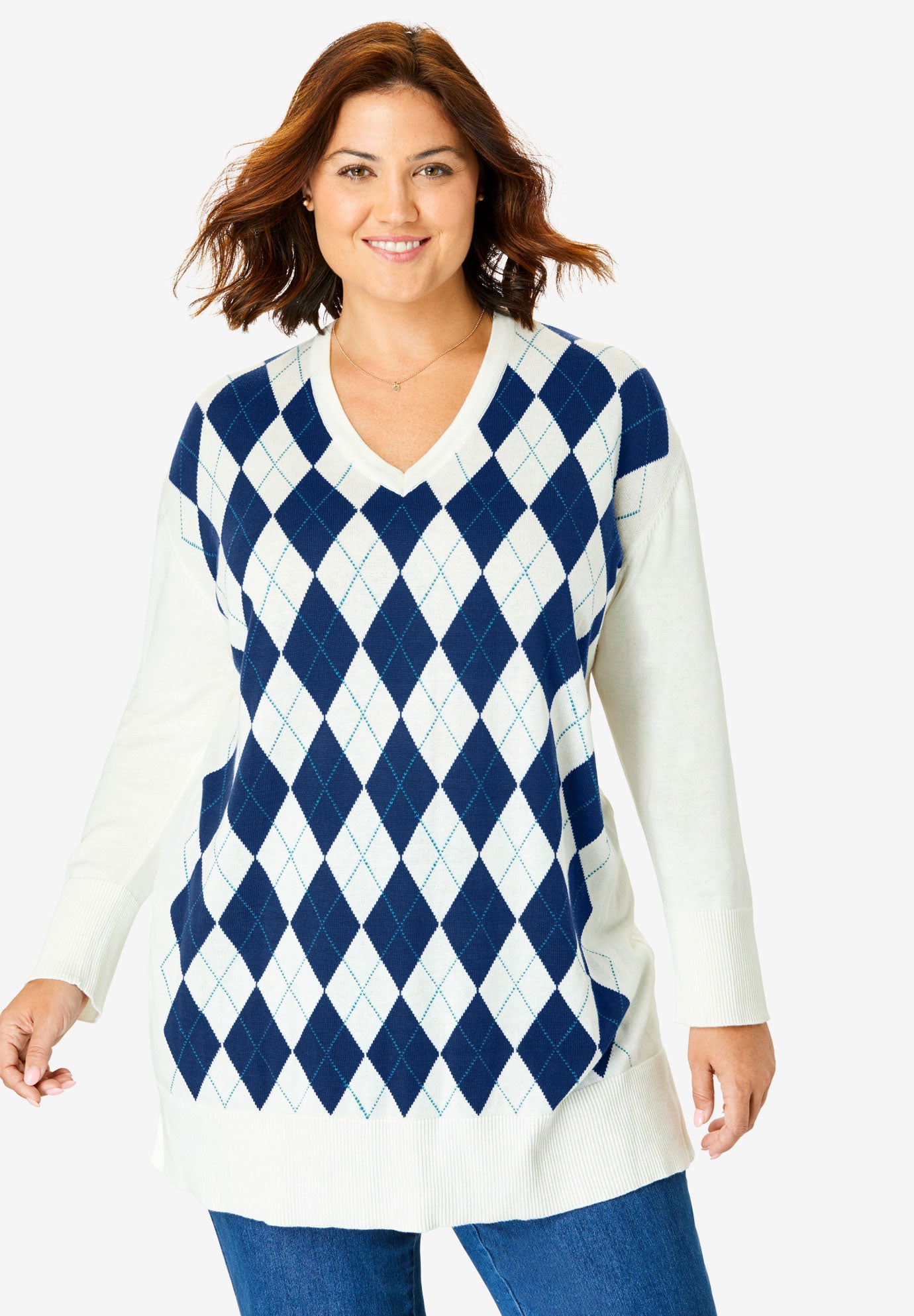 Fine Gauge Pullover VNeck Sweater Plus Size Sweaters Fullbeauty