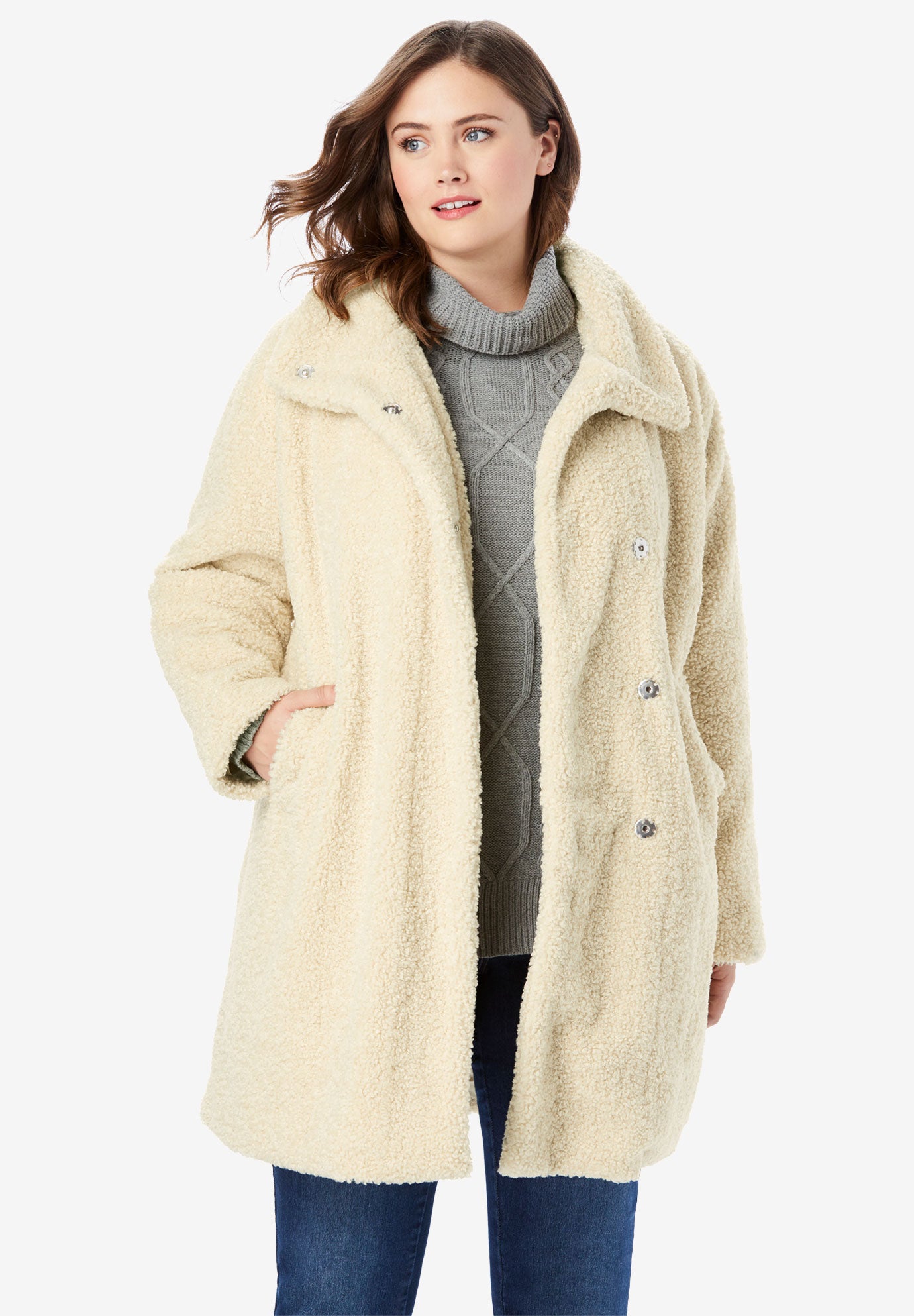Fluffy Sherpa Coat Fullbeauty Outlet