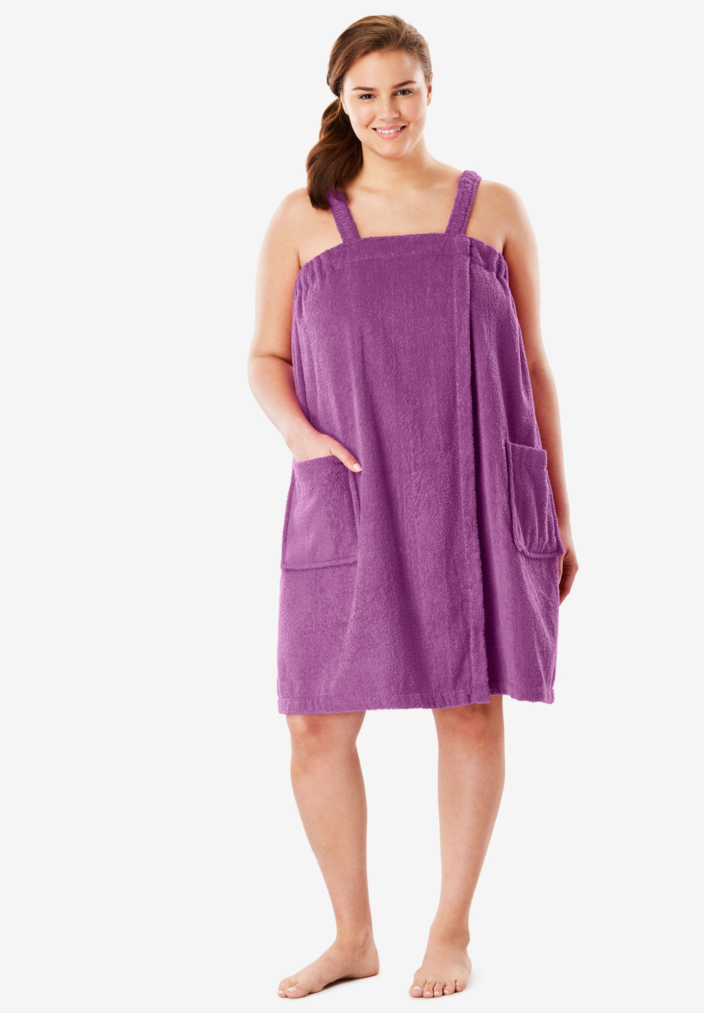 Terry Towel Wrap By Dreams & Co.® Plus Size Robes & Slippers Full Beauty