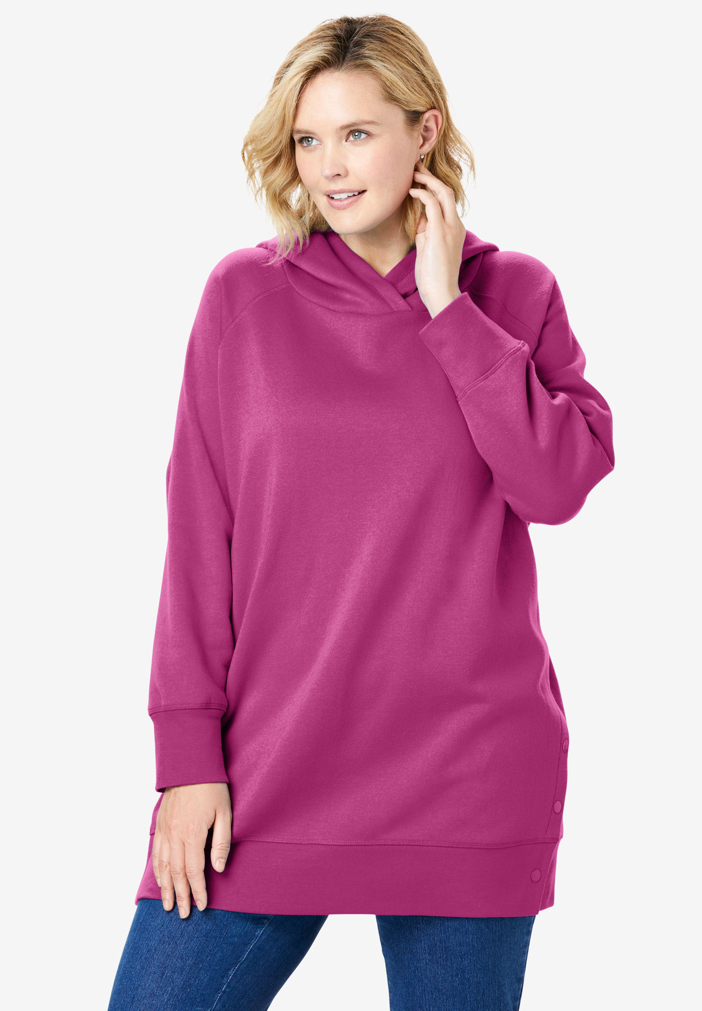 Snap Detail Hooded Sweatshirt | Fullbeauty Outlet