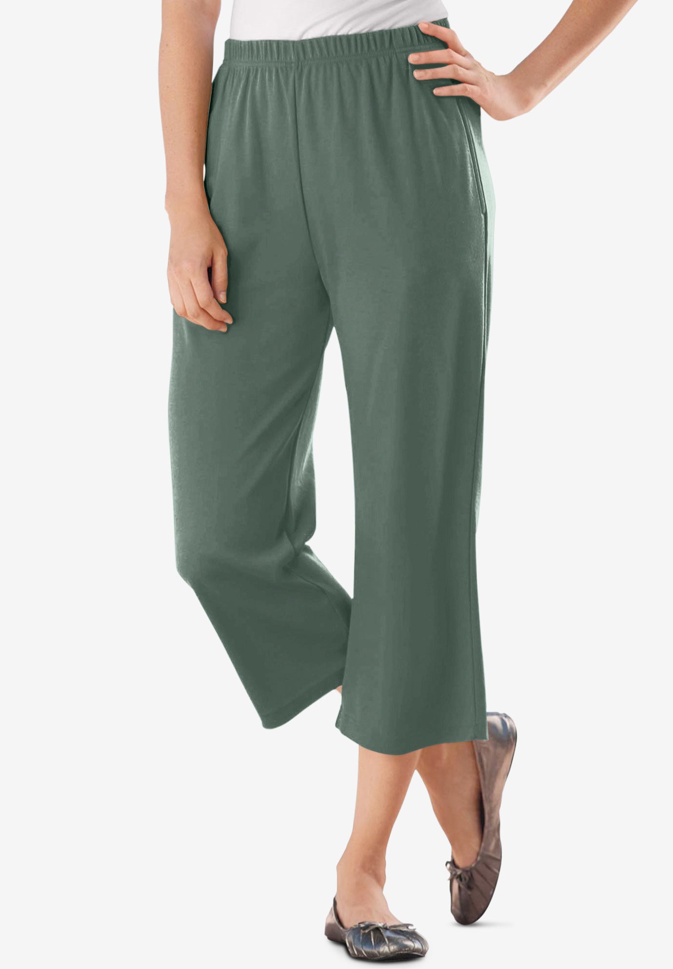 white knit capris