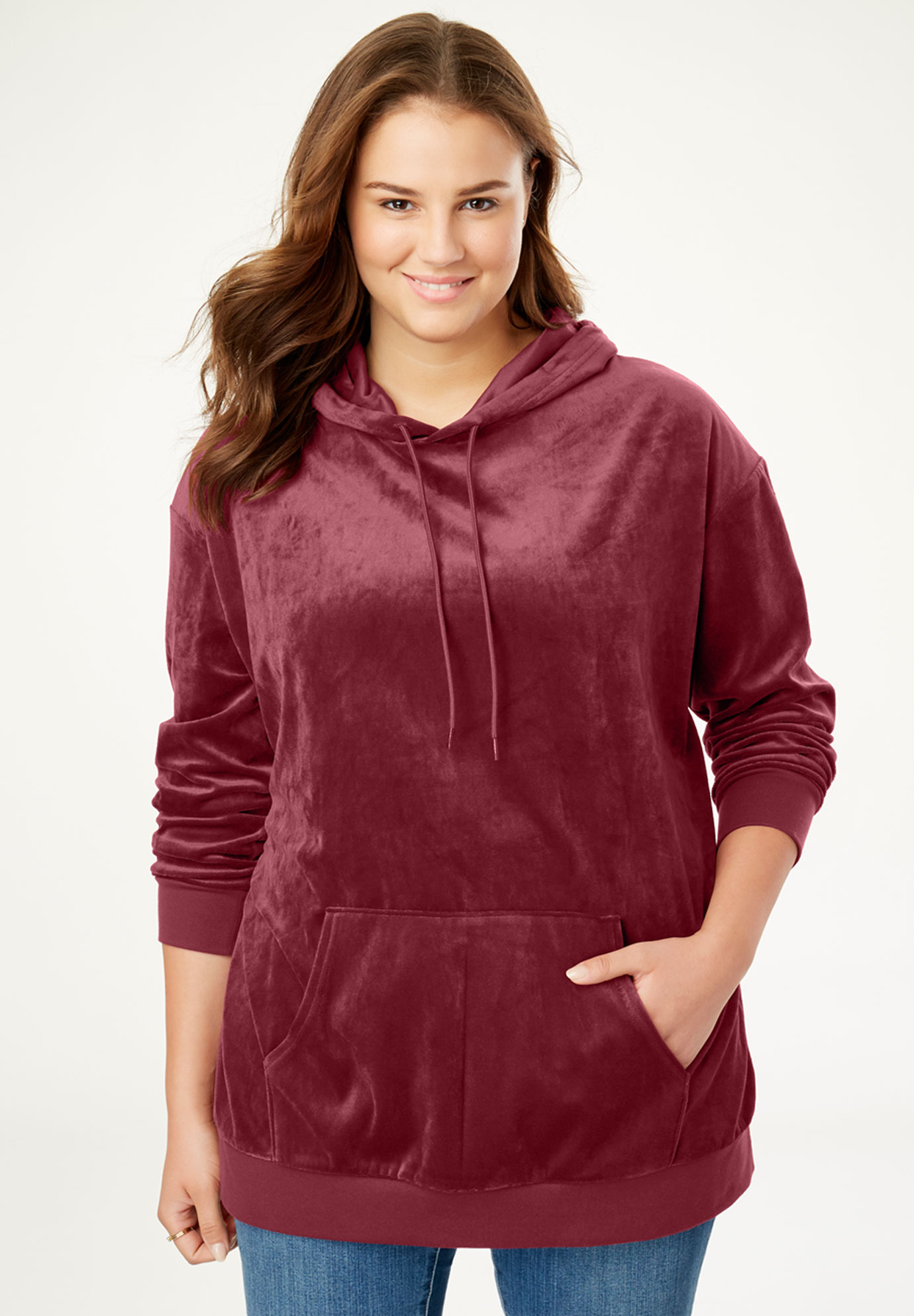 Velour Hooded Sweatshirt | Fullbeauty Outlet