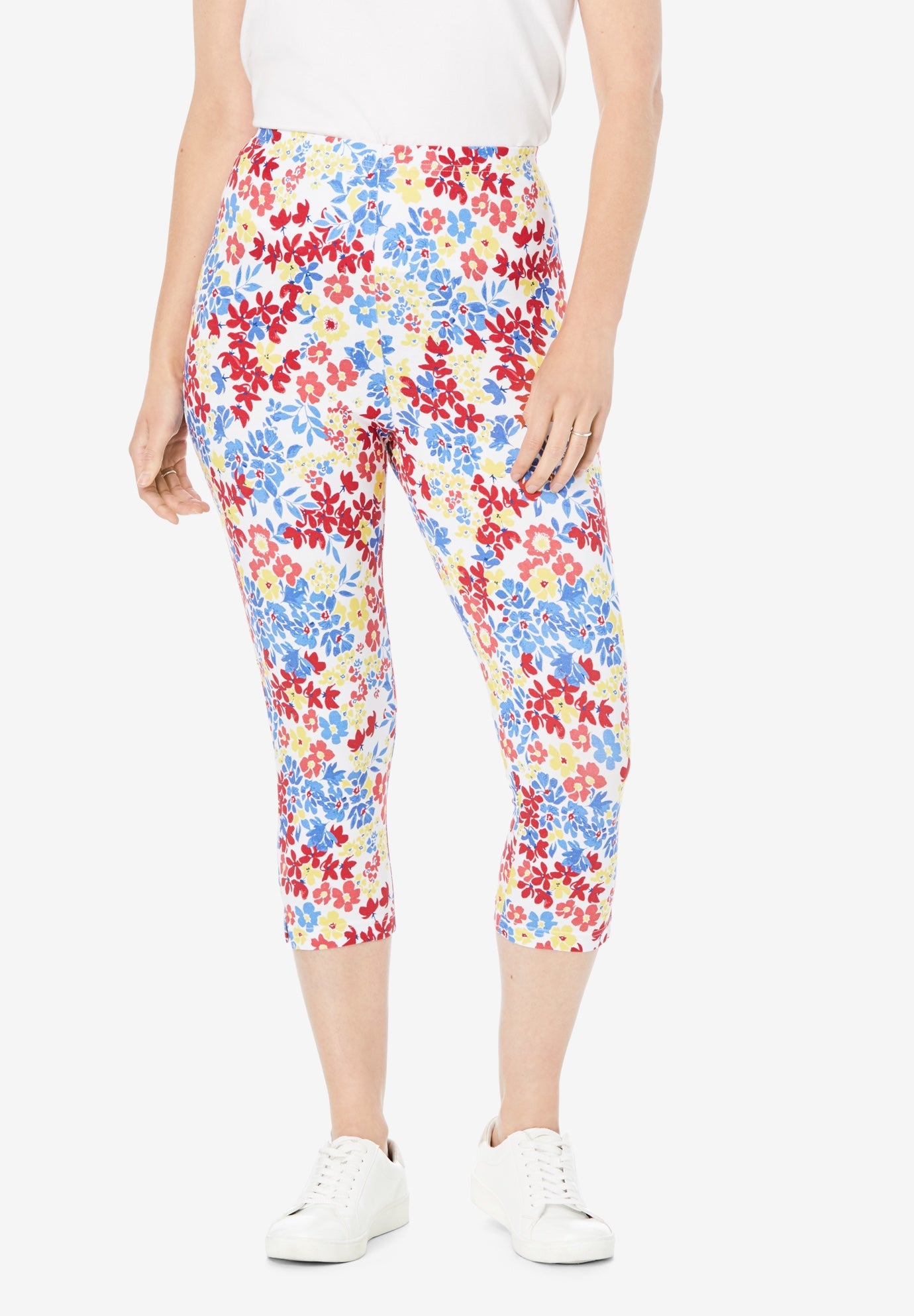 Stretch Cotton Printed Capri Legging Plus Size Leggings Fullbeauty