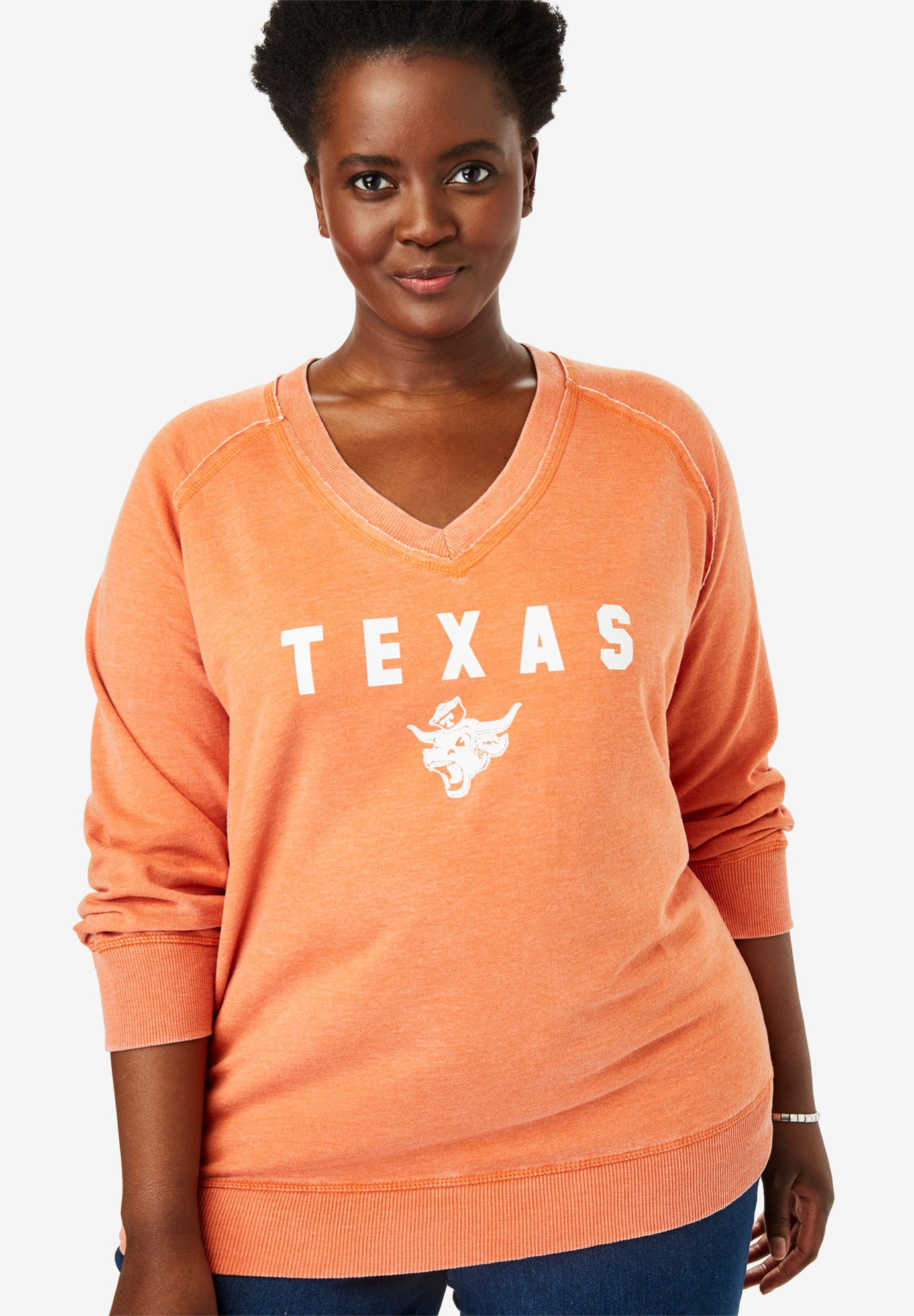 v neck fleece sweatshirt