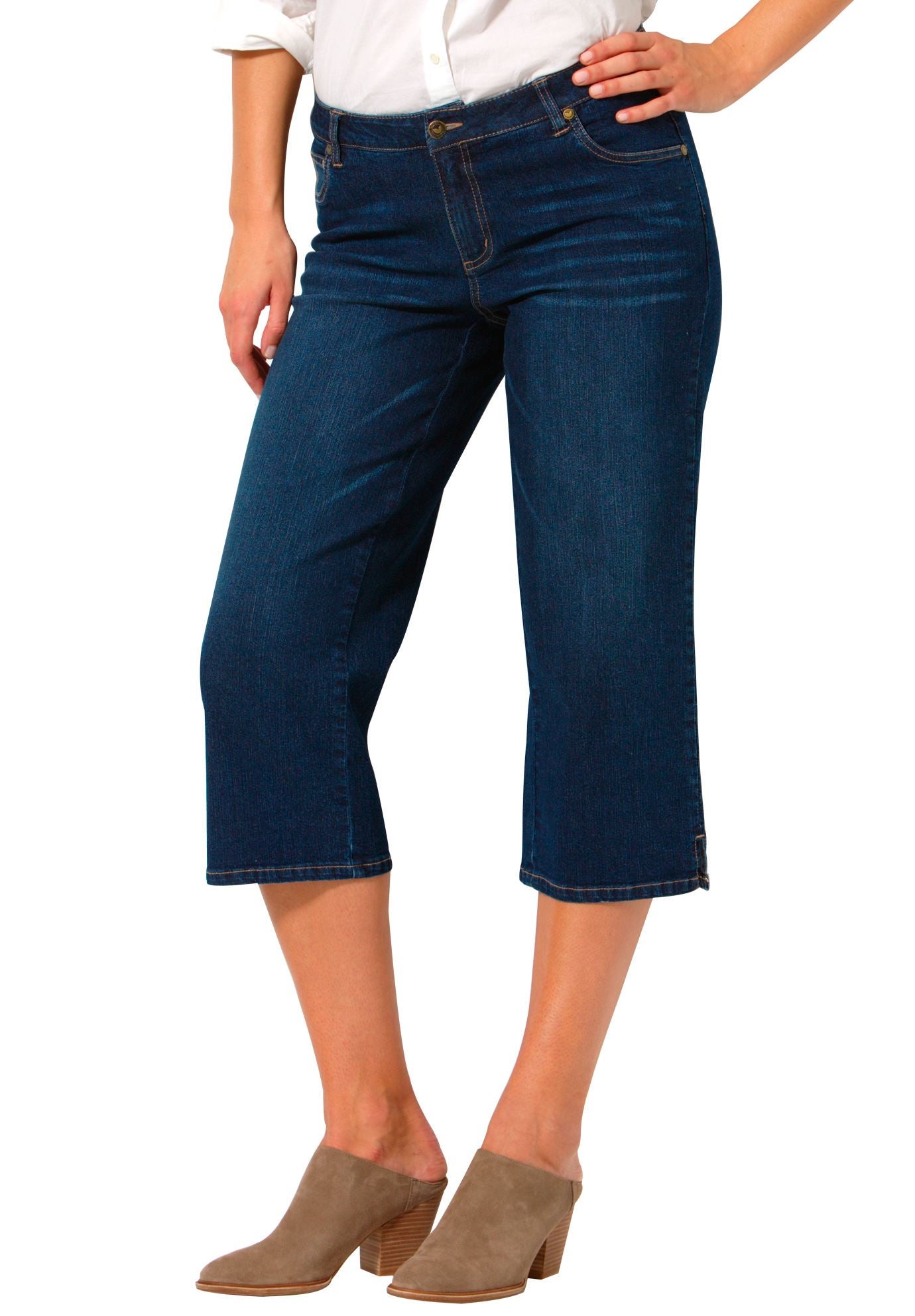 black jean capris