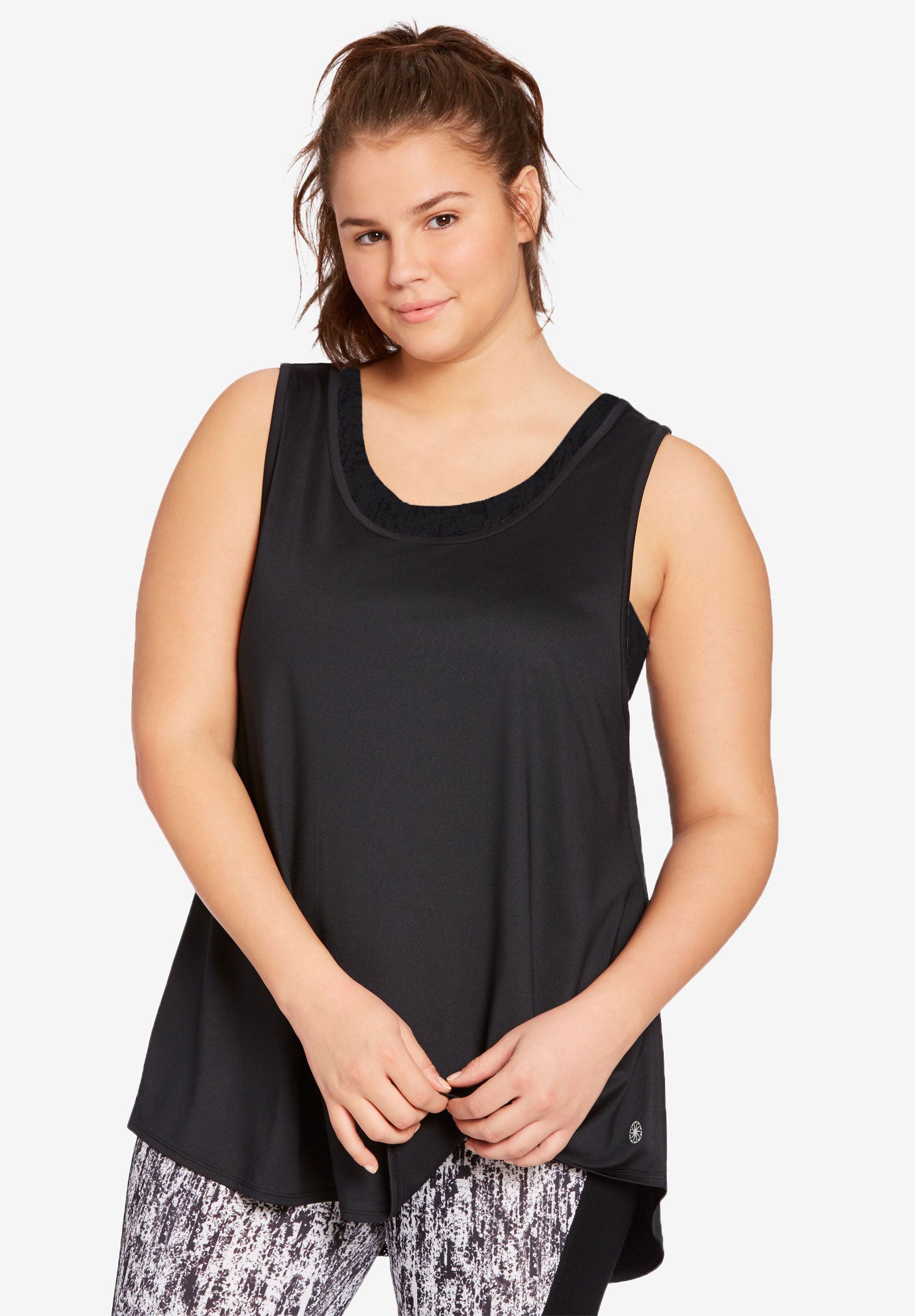 Mesh Panel Layered Tank by Fullbeauty SPORT®| Plus Size ...