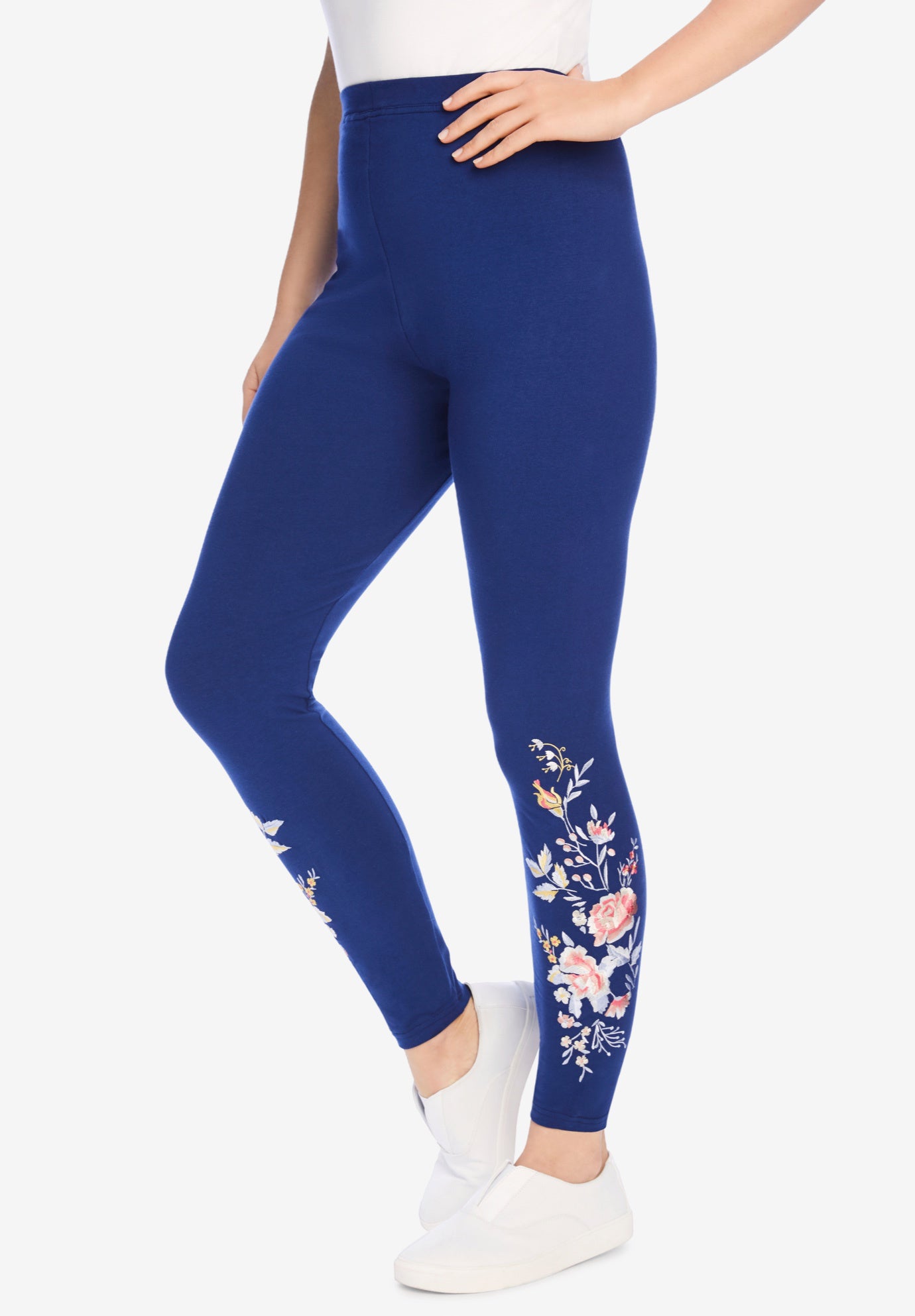 Stretch Cotton Embroidered Legging Plus Size Leggings Full Beauty