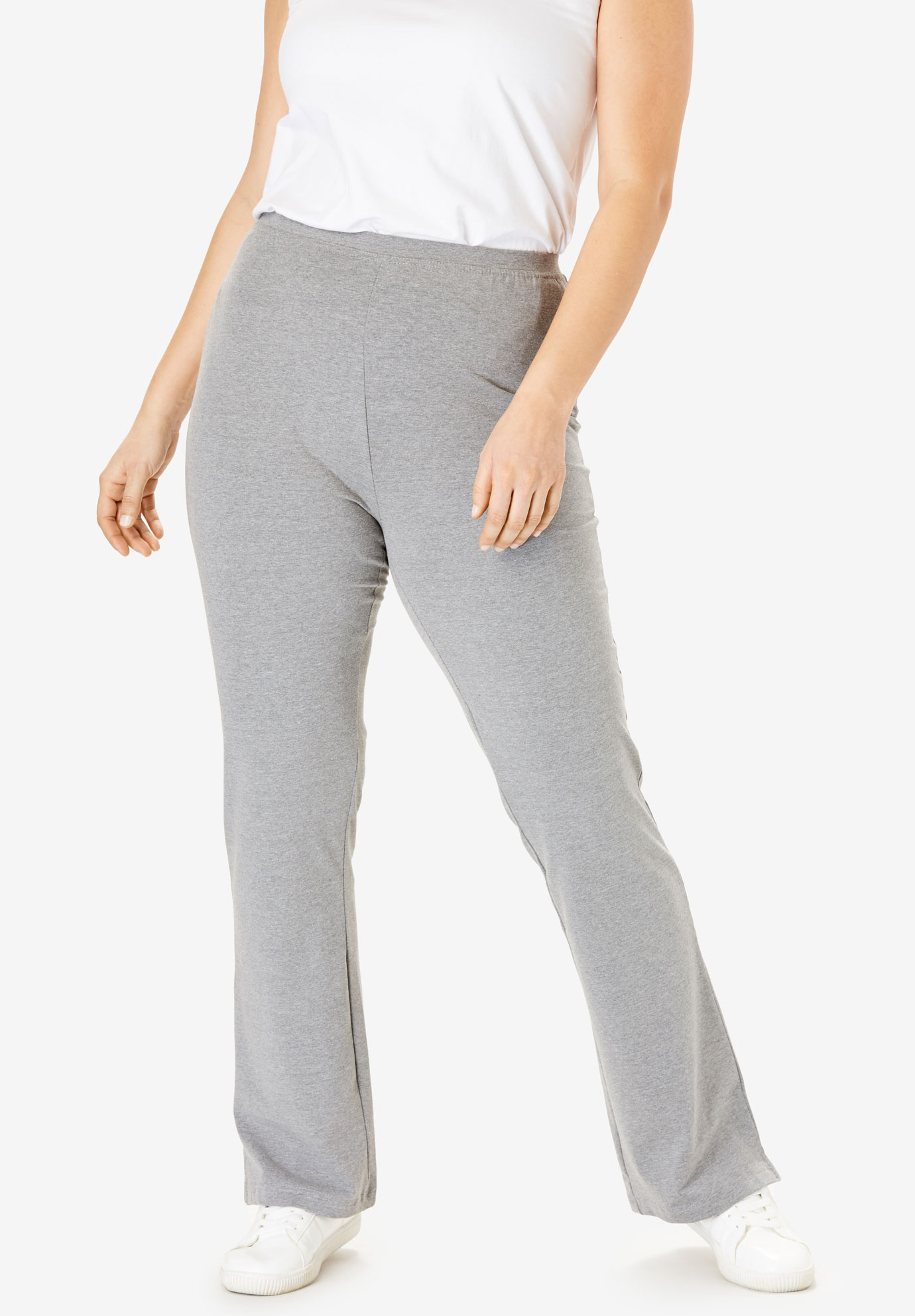 Stretch Cotton Bootcut Yoga Pant | Plus Size Active & Swimwear | Full ...