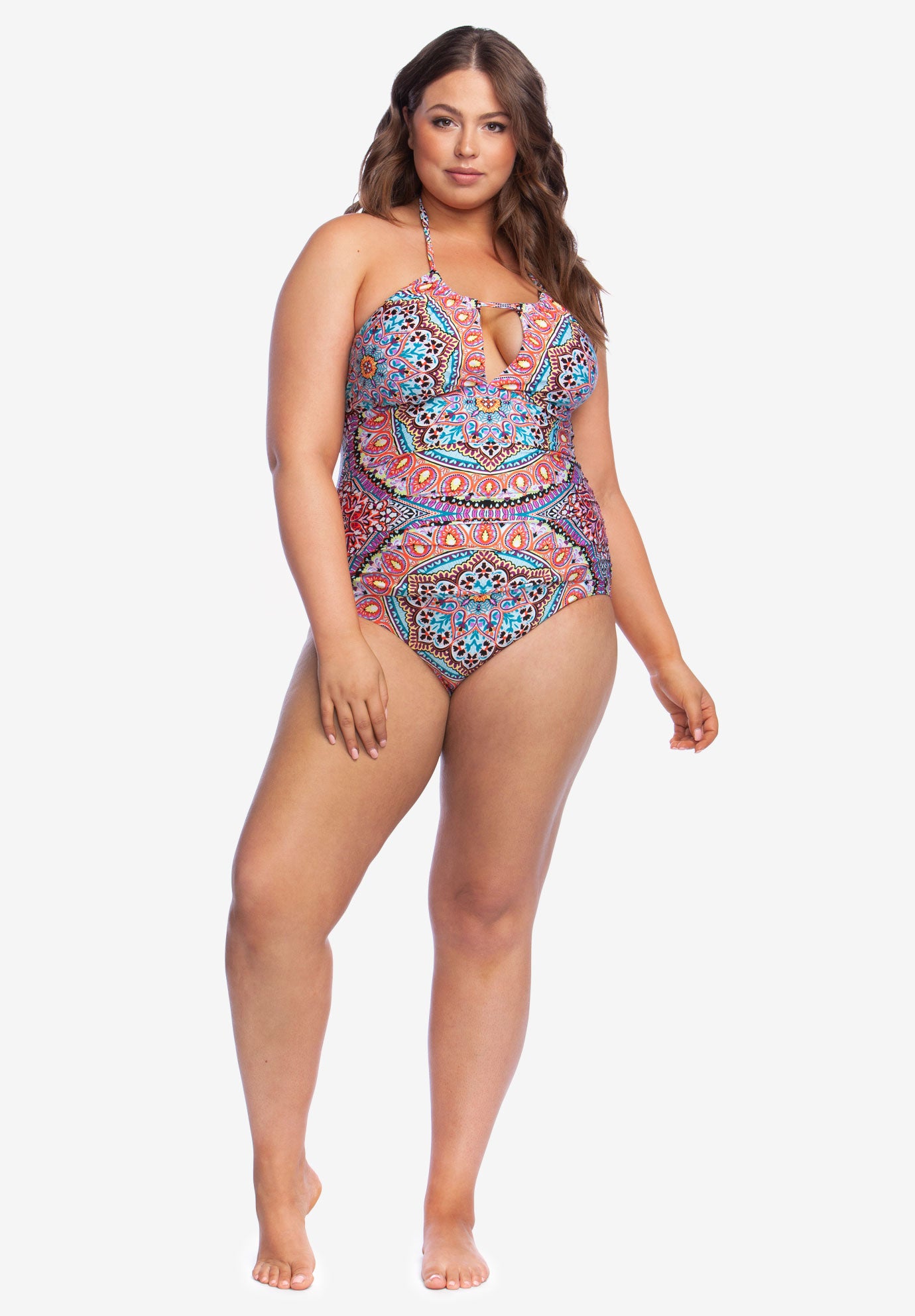 High Neck Halter One Piece By Kenneth Cole Reaction Plus Size
