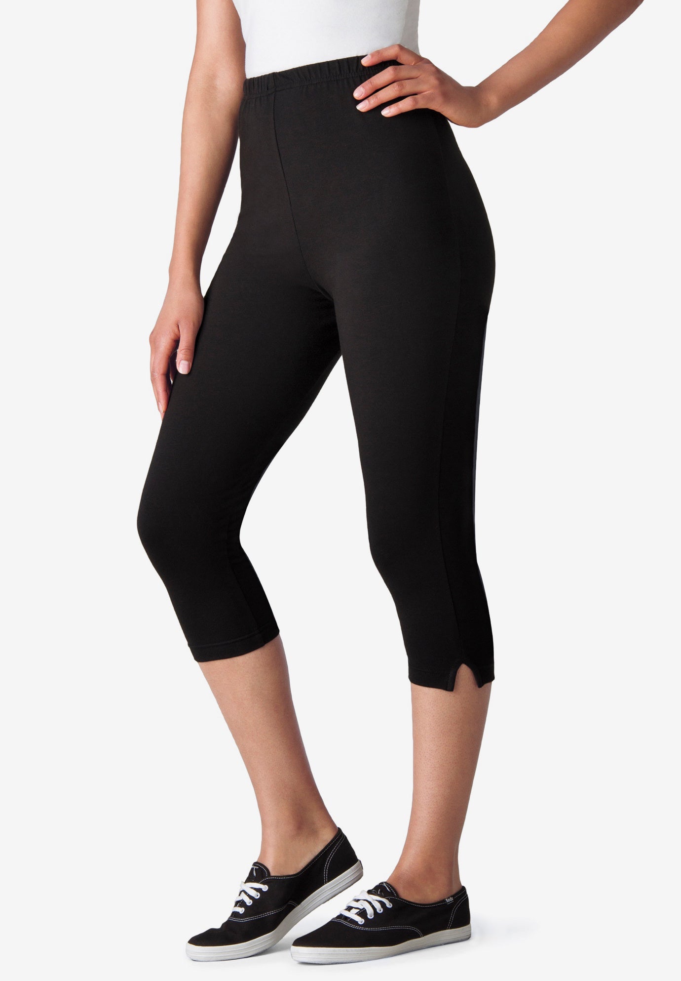 Stretch Cotton Capri Legging | Fullbeauty Outlet