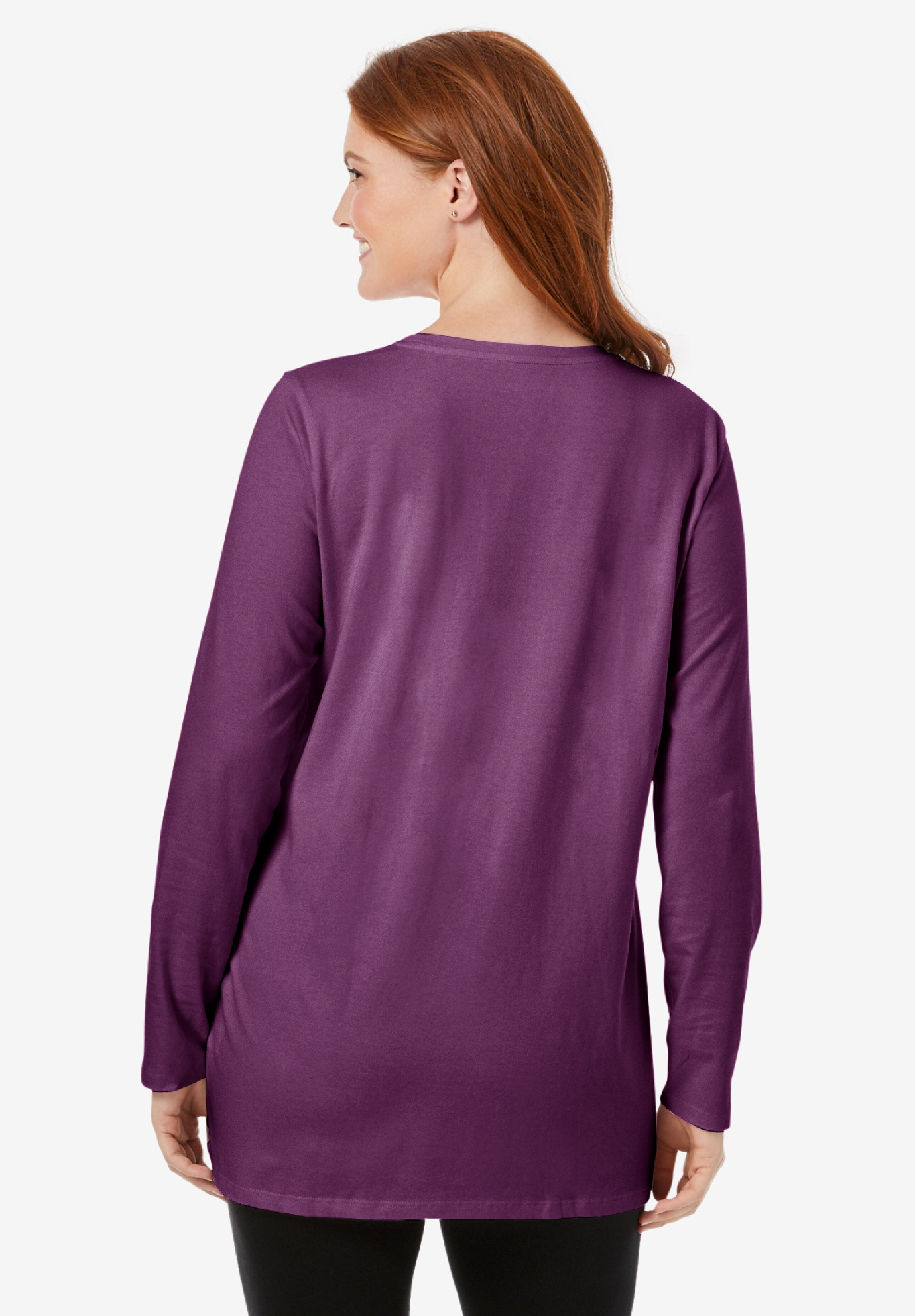 Long Sleeve Crewneck Perfect Tunic | Fullbeauty Outlet