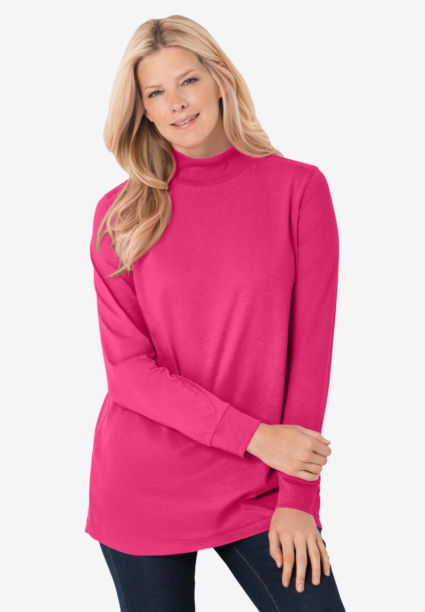 Perfect Long Sleeve Mock Turtleneck| Plus Size Long Sleeve | Fullbeauty