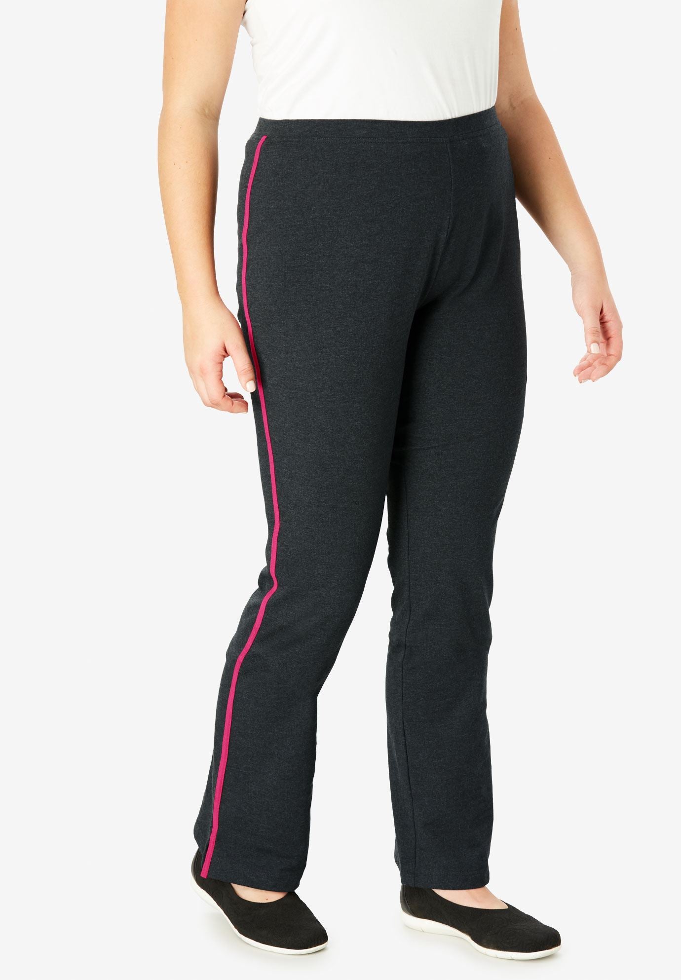 cotton bootcut yoga pants with pockets