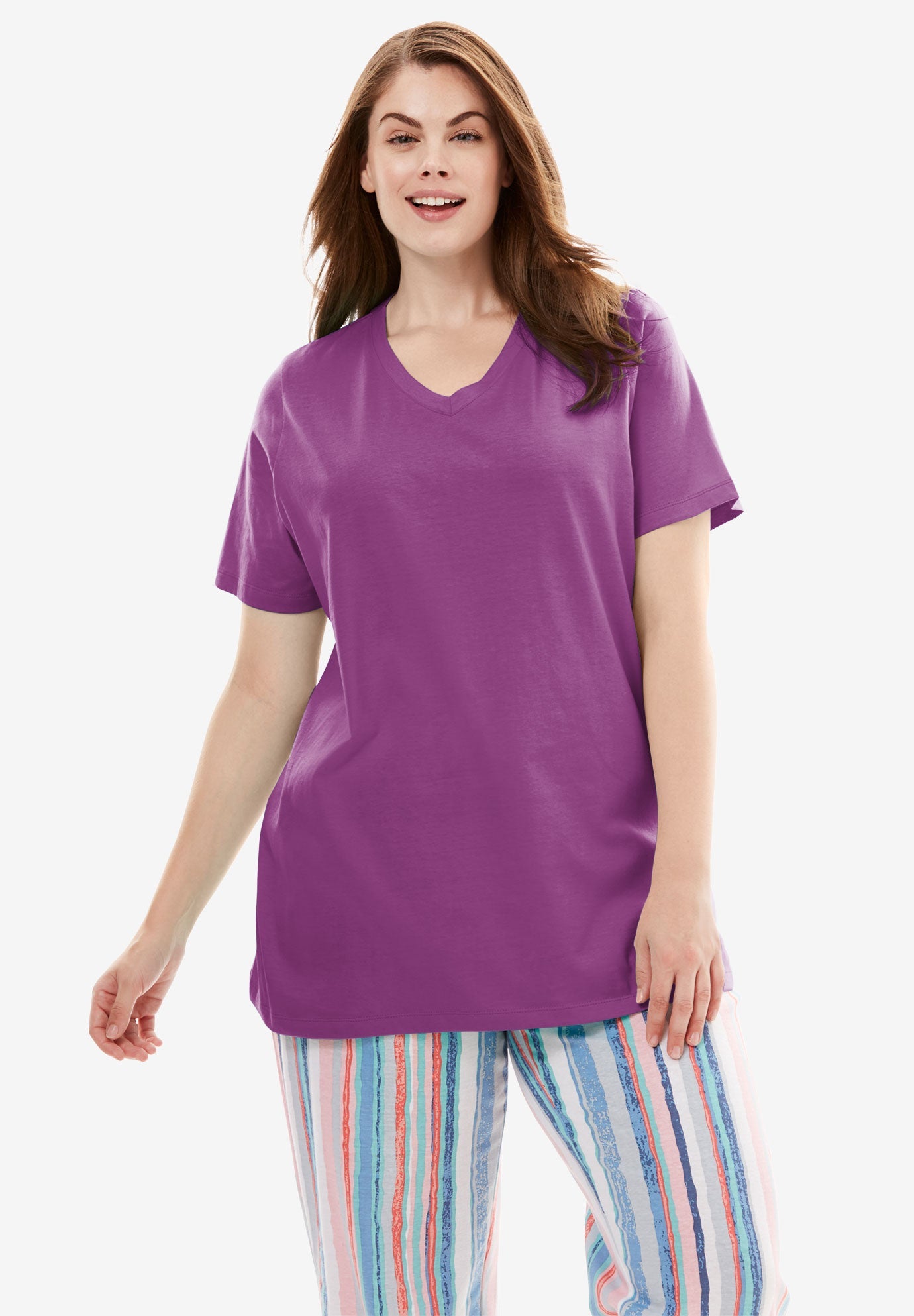 VNeck Sleep Tee by Dreams & Co.® Plus SizeSleepwear Fullbeauty