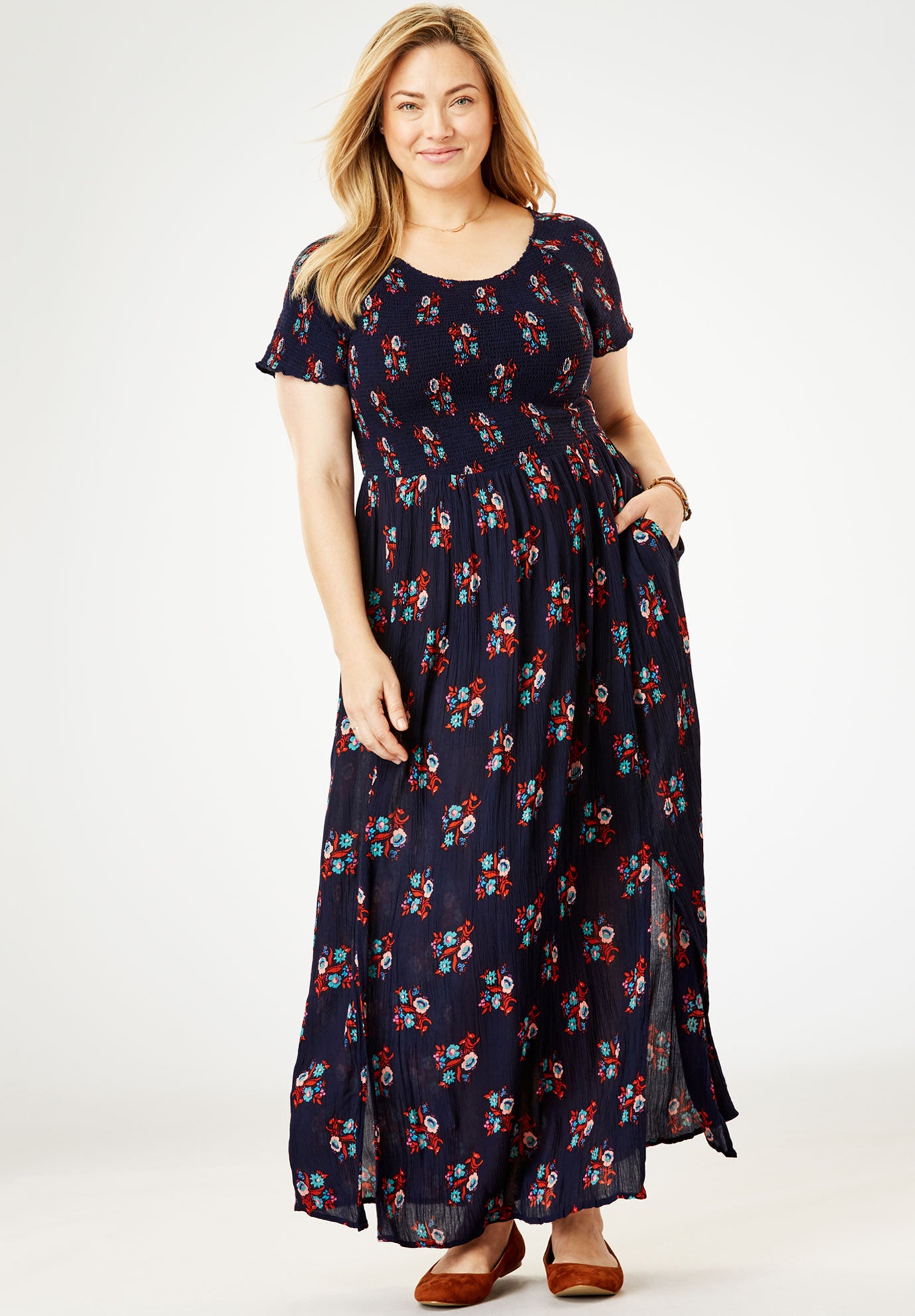 markpauldesign: Beau Smocked Maxi Dress Womens