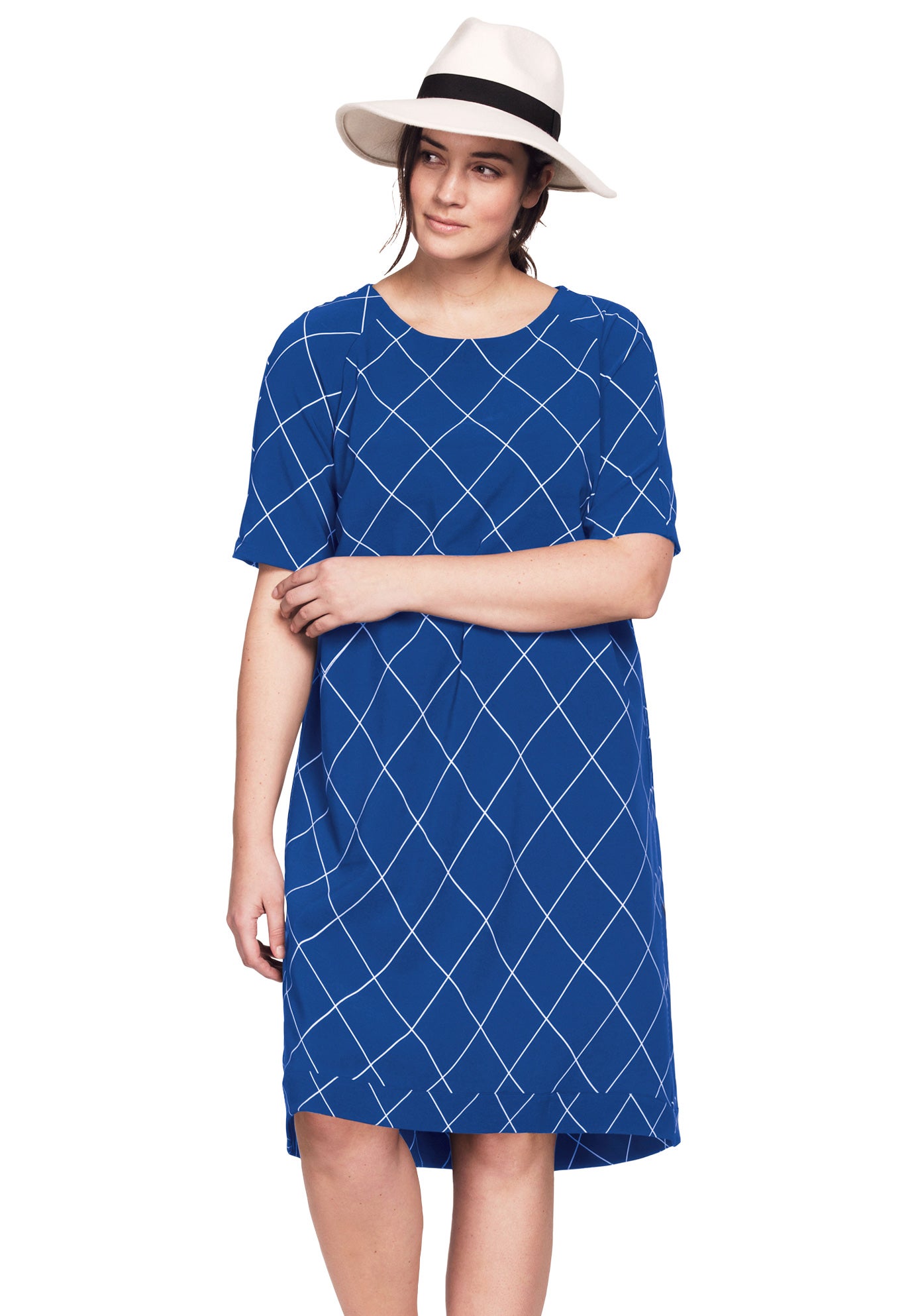 Short sleeve knit shift dress by Ellos® Plus Size Casual Dresses