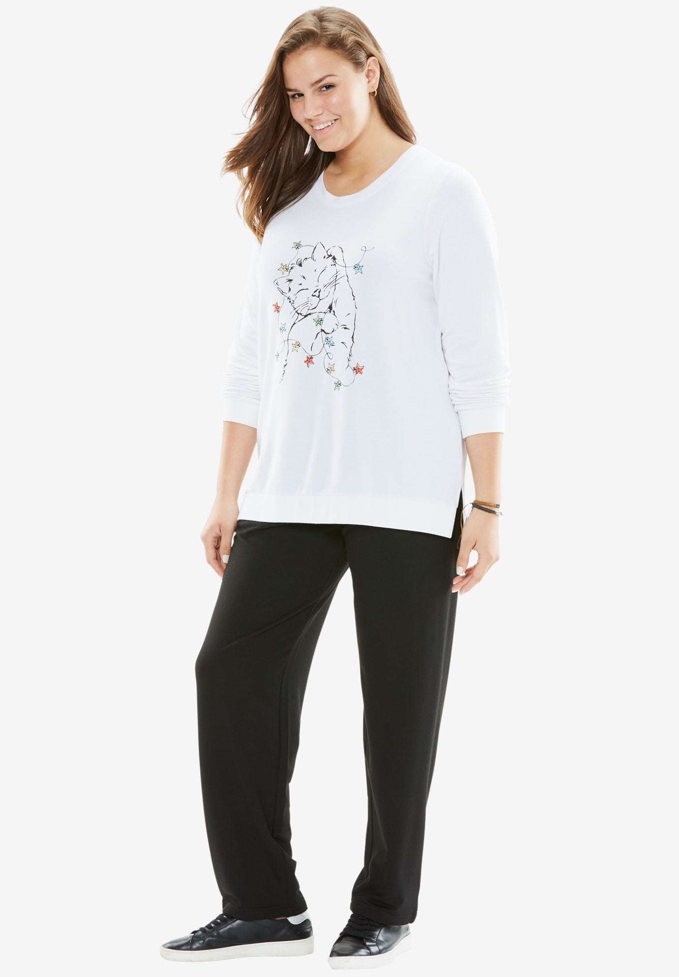 Printed French Terry Sweatsuit Plus SizeSwimwear Fullbeauty