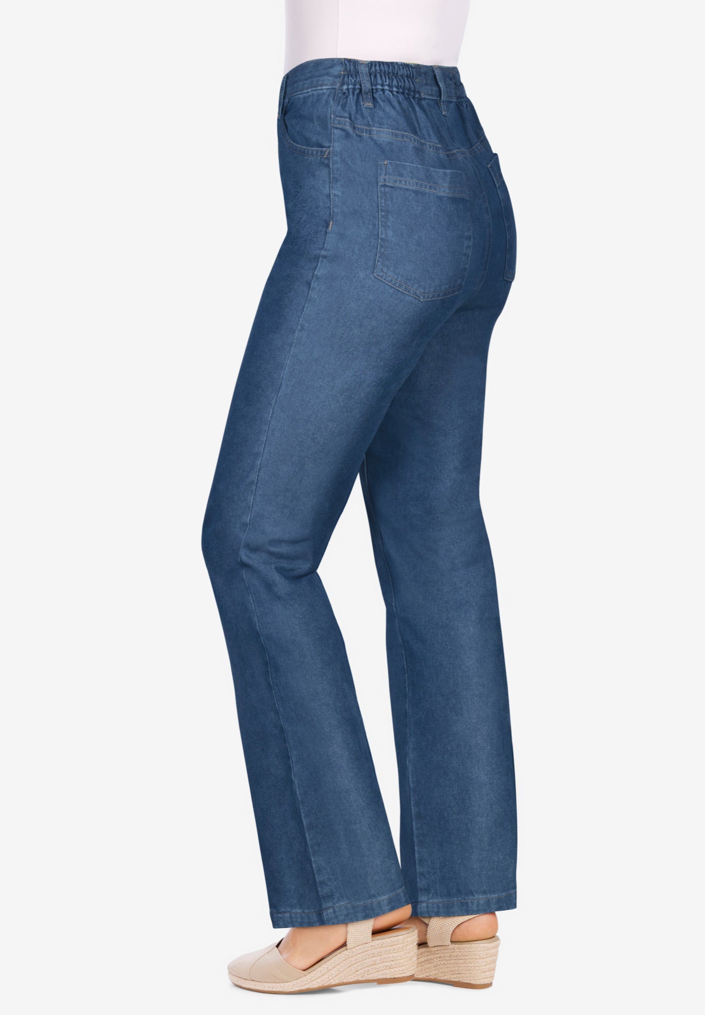 SideElastic Straight Leg Cotton Jean Plus Size Straight Leg Jeans