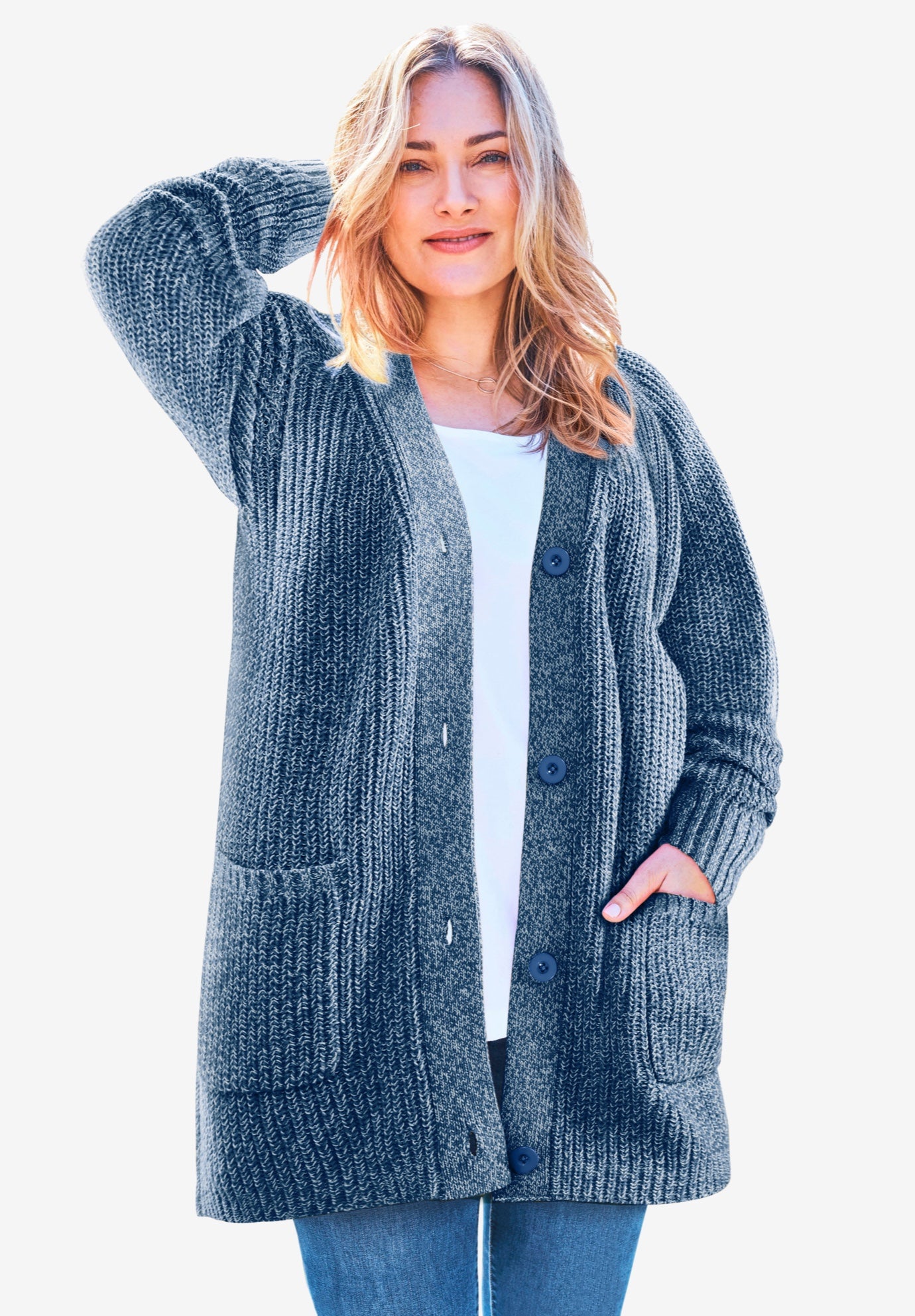 LongSleeve Shaker Cardigan Sweater Fullbeauty Outlet