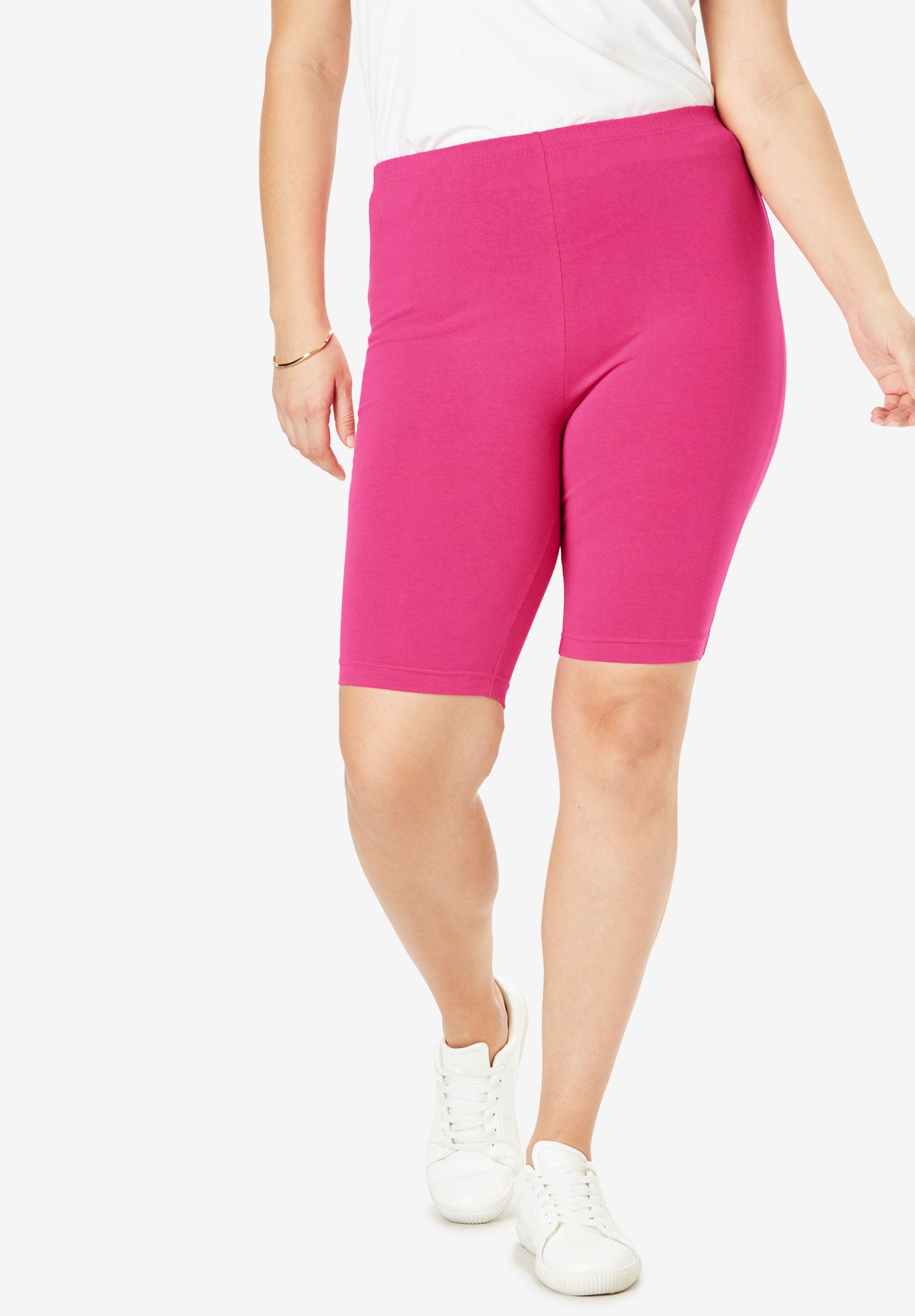 Stretch Cotton Bike Short Plus Size Shorts & Capris Full Beauty