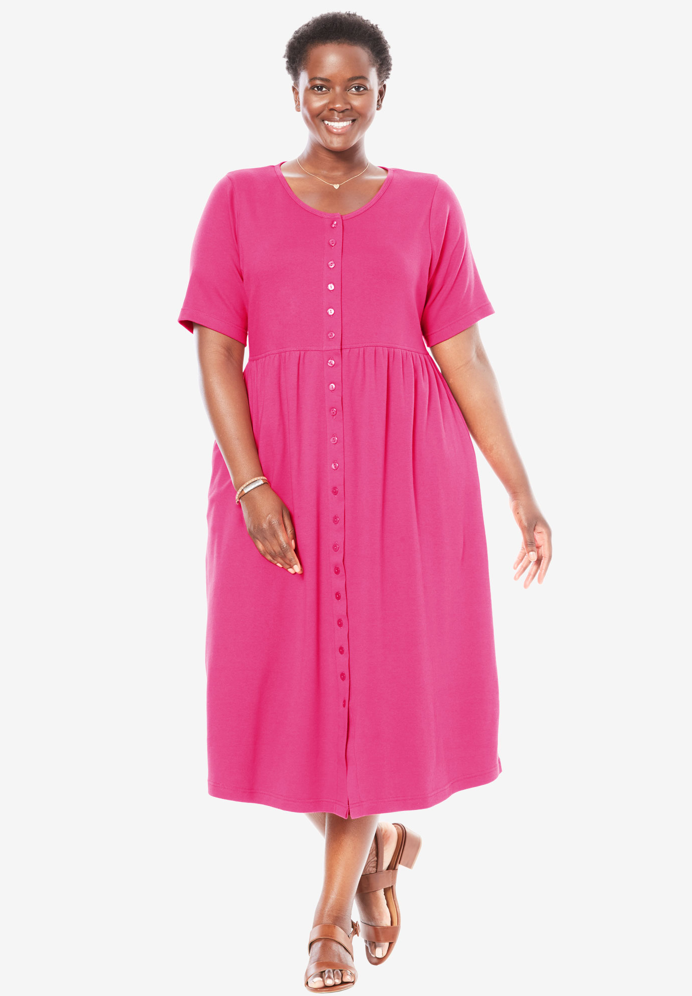 Button-Front Essential Dress | Plus Size Casual Dresses | Full Beauty