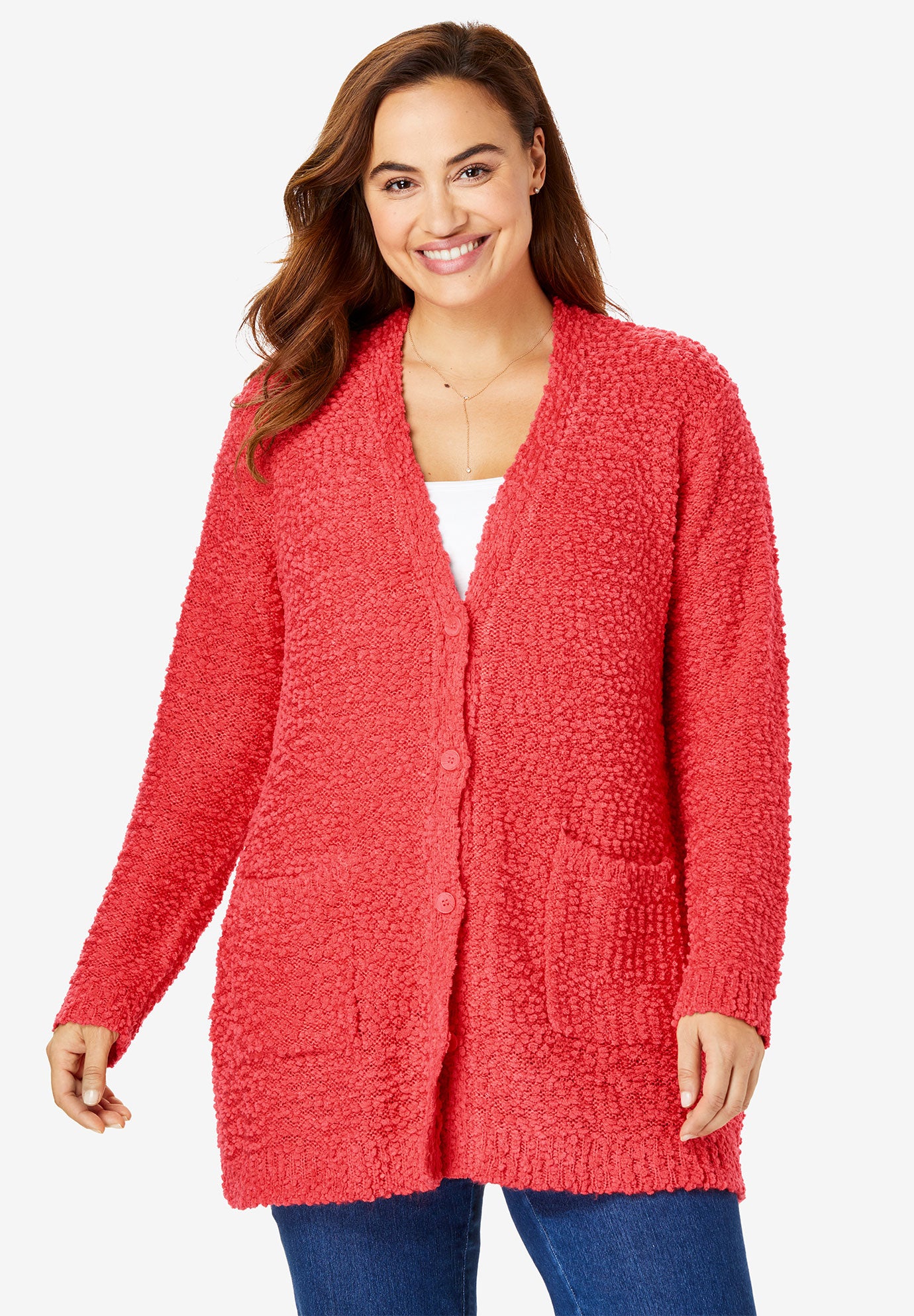Textured Button Front Cardigan | Plus SizeSweaters ...