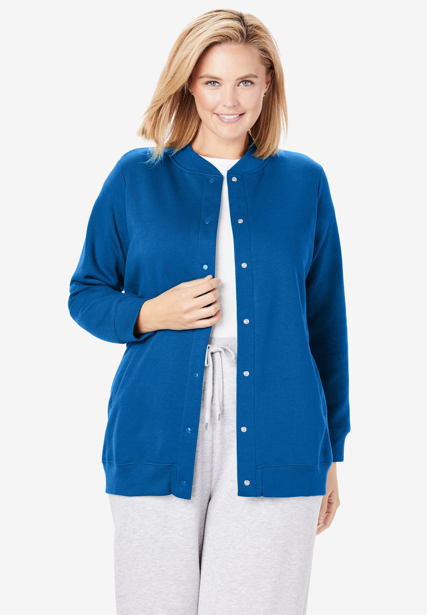 Fleece Baseball Jacket Plus Size Jackets & Blazers Fullbeauty