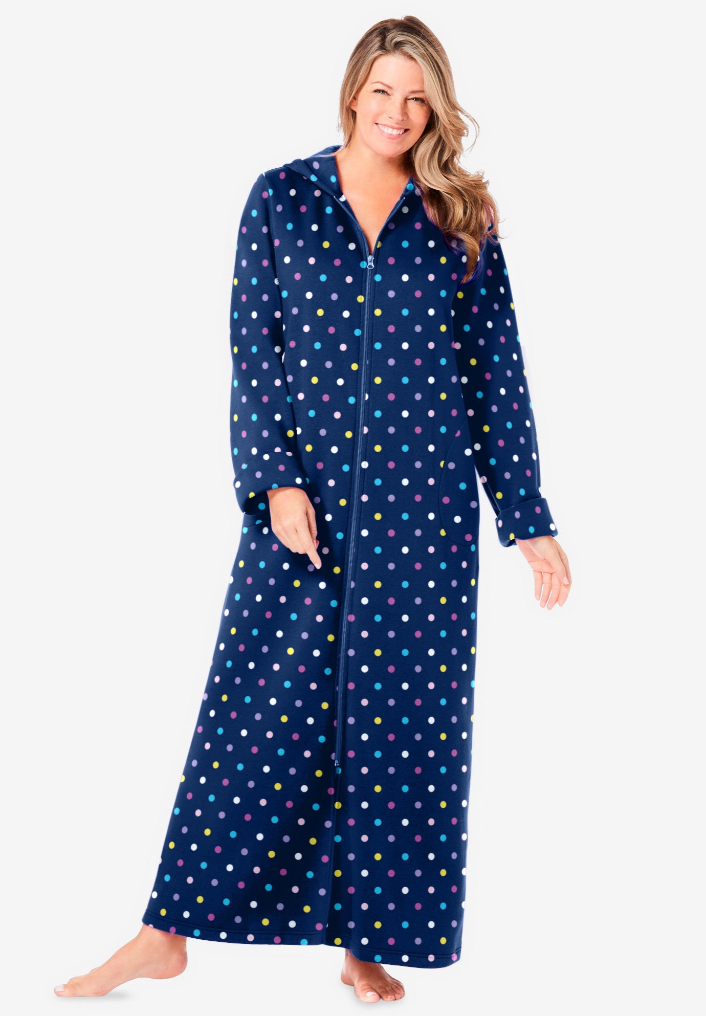 Hooded Fleece Robe by Dreams & Co.® Plus SizeRobes Fullbeauty