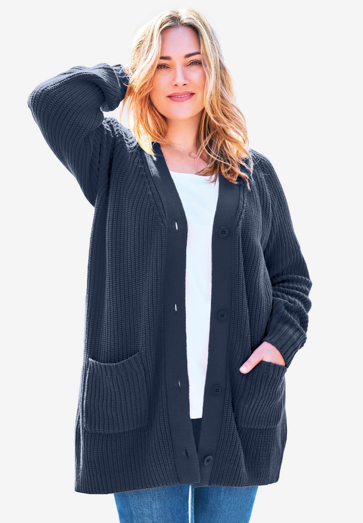 shaker cardigan sweater