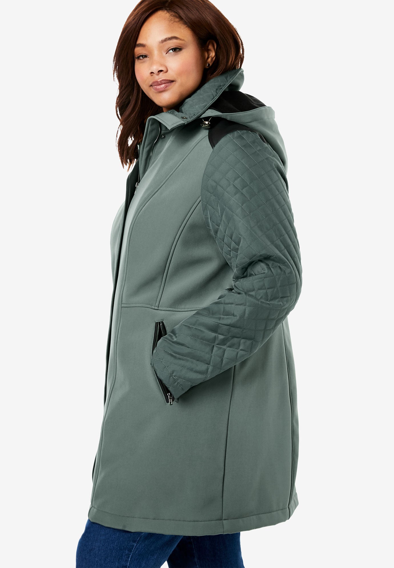 Mixed Media Hooded Jacket Fullbeauty Outlet