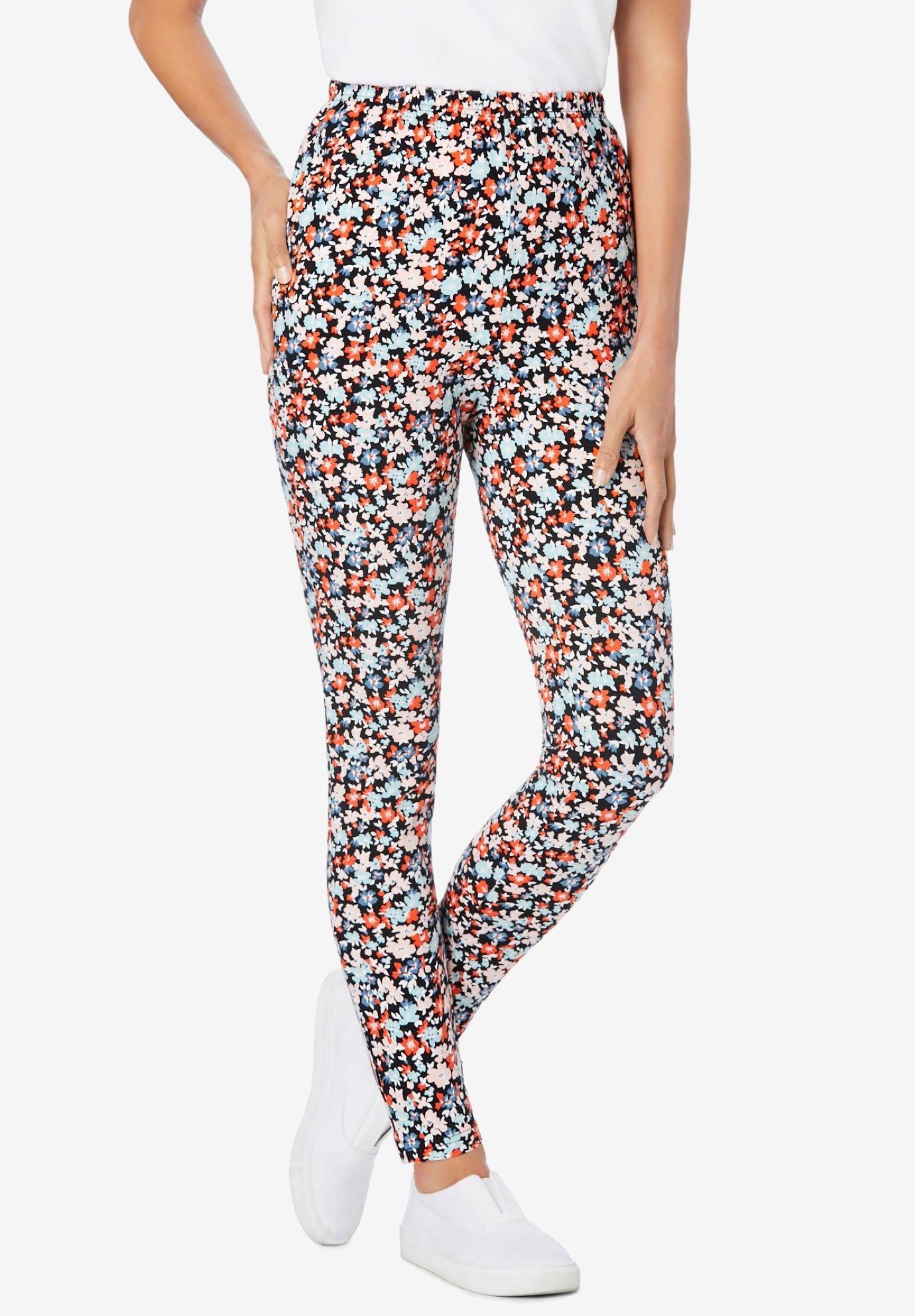 Cotton printed leggings clearance