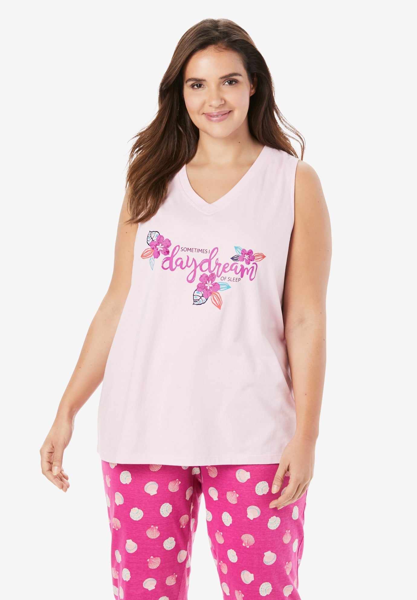 Cotton Sleep Tank by Dreams & Co.® Plus SizeSleepwear Fullbeauty