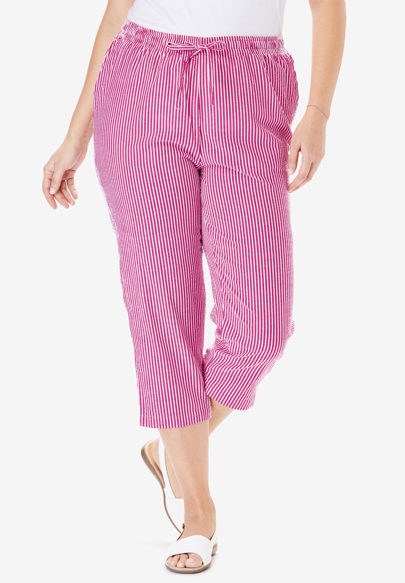 ladies seersucker capris