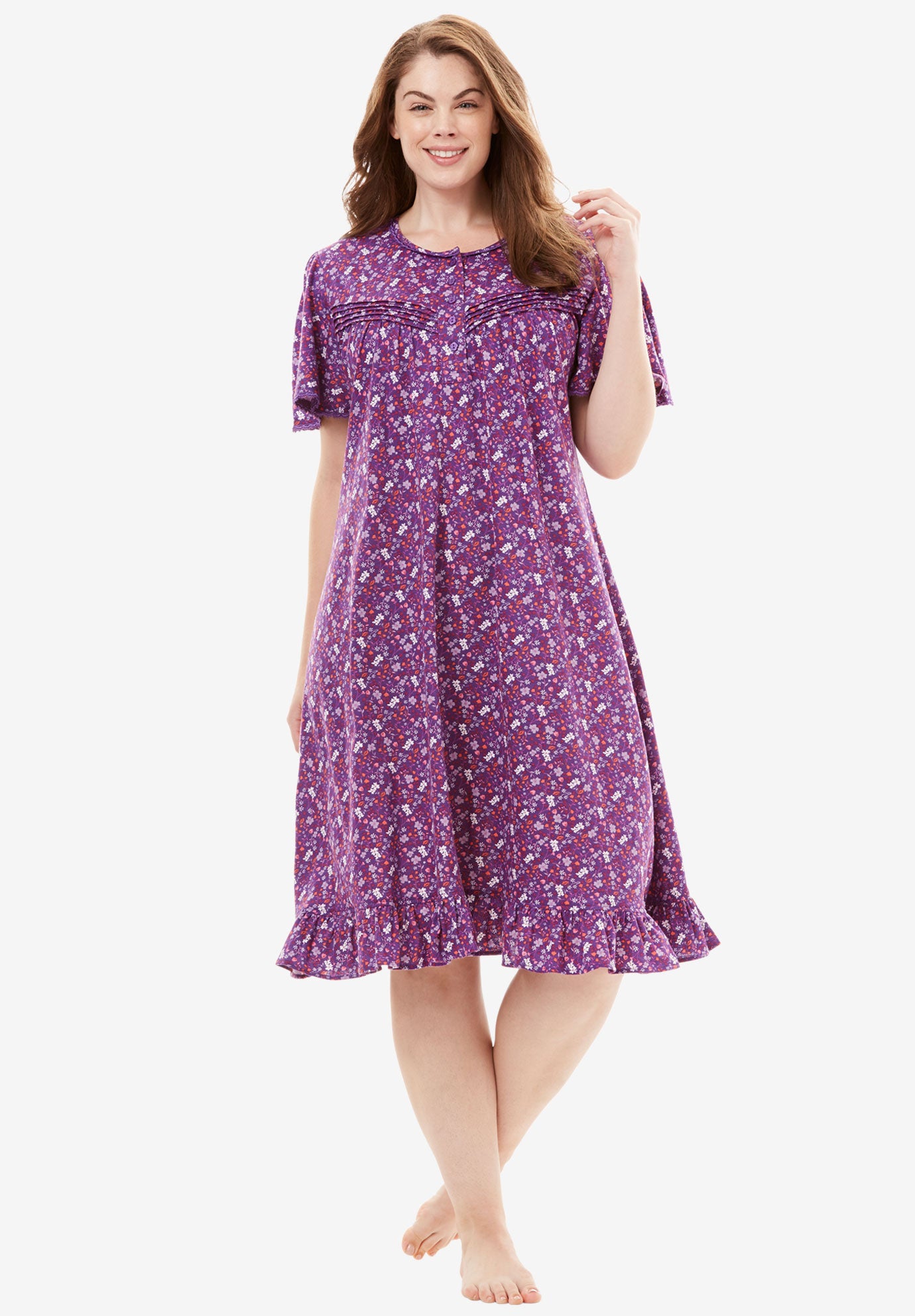 Cotton Print Nightgown by Dreams & Co.® Plus Size Sleepwear Full Beauty