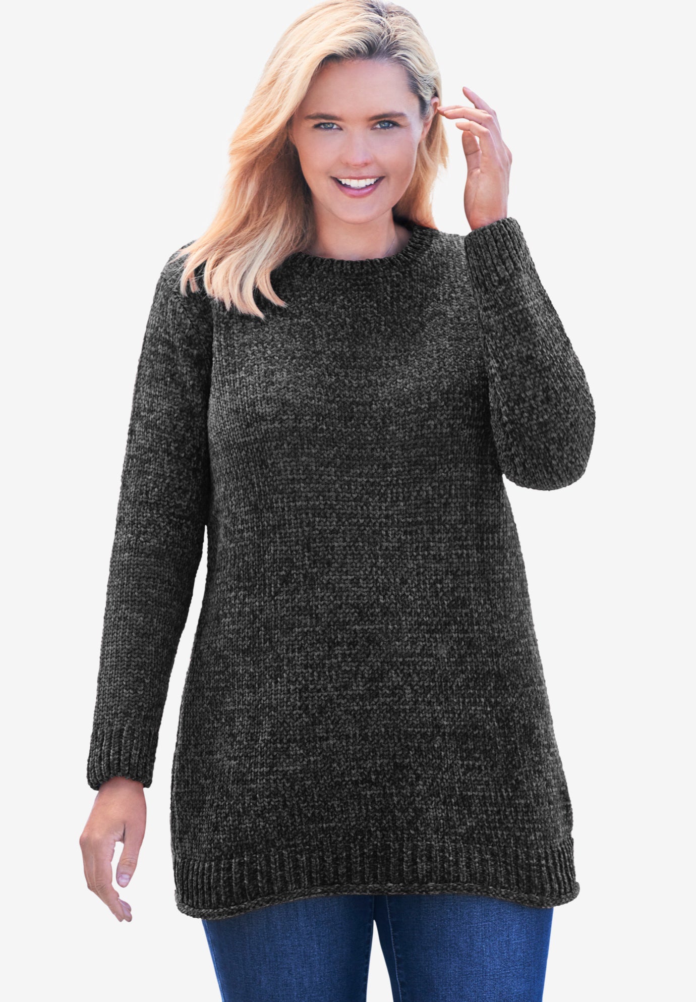 aqua chenille sweater