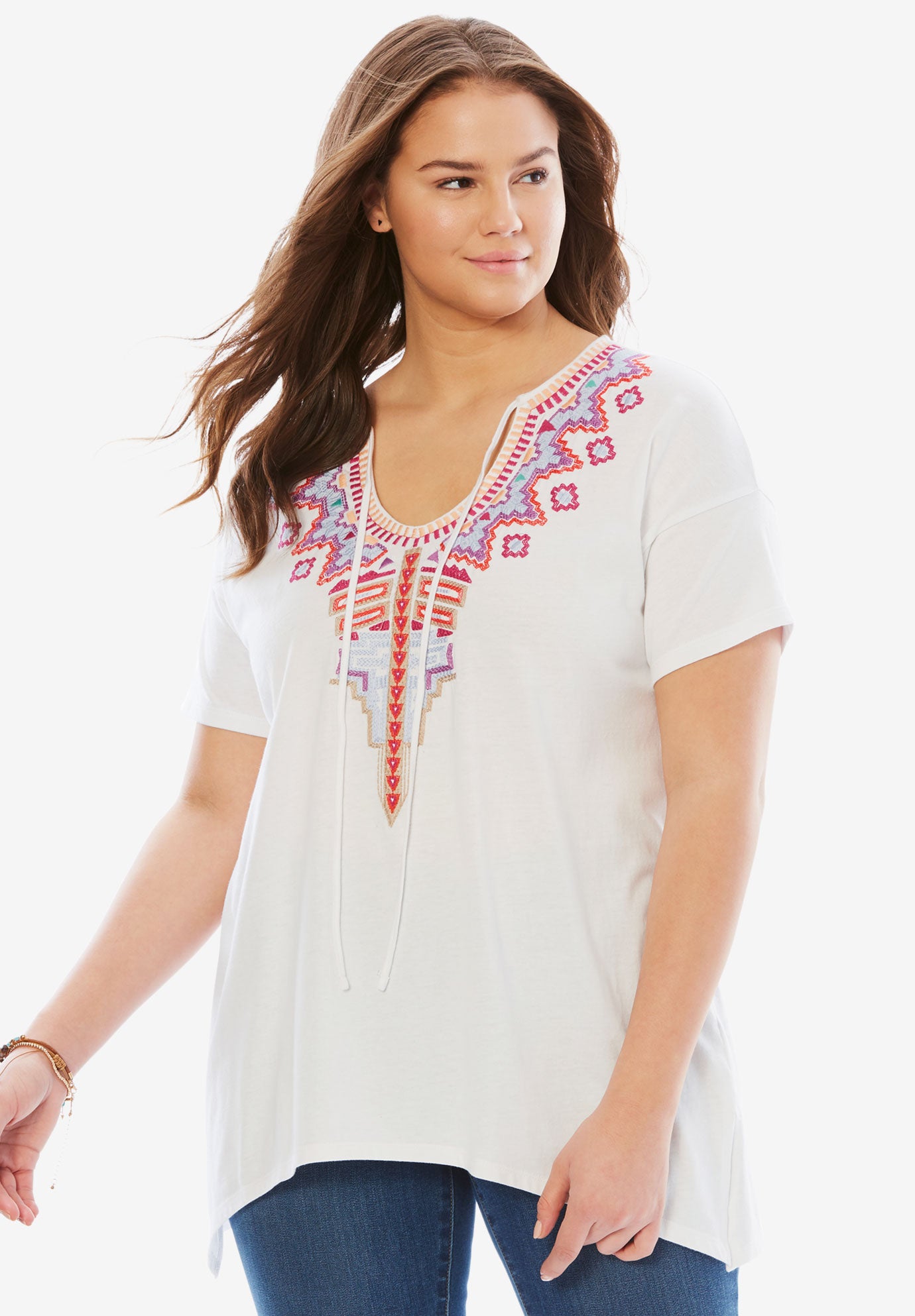 cropped peasant tee