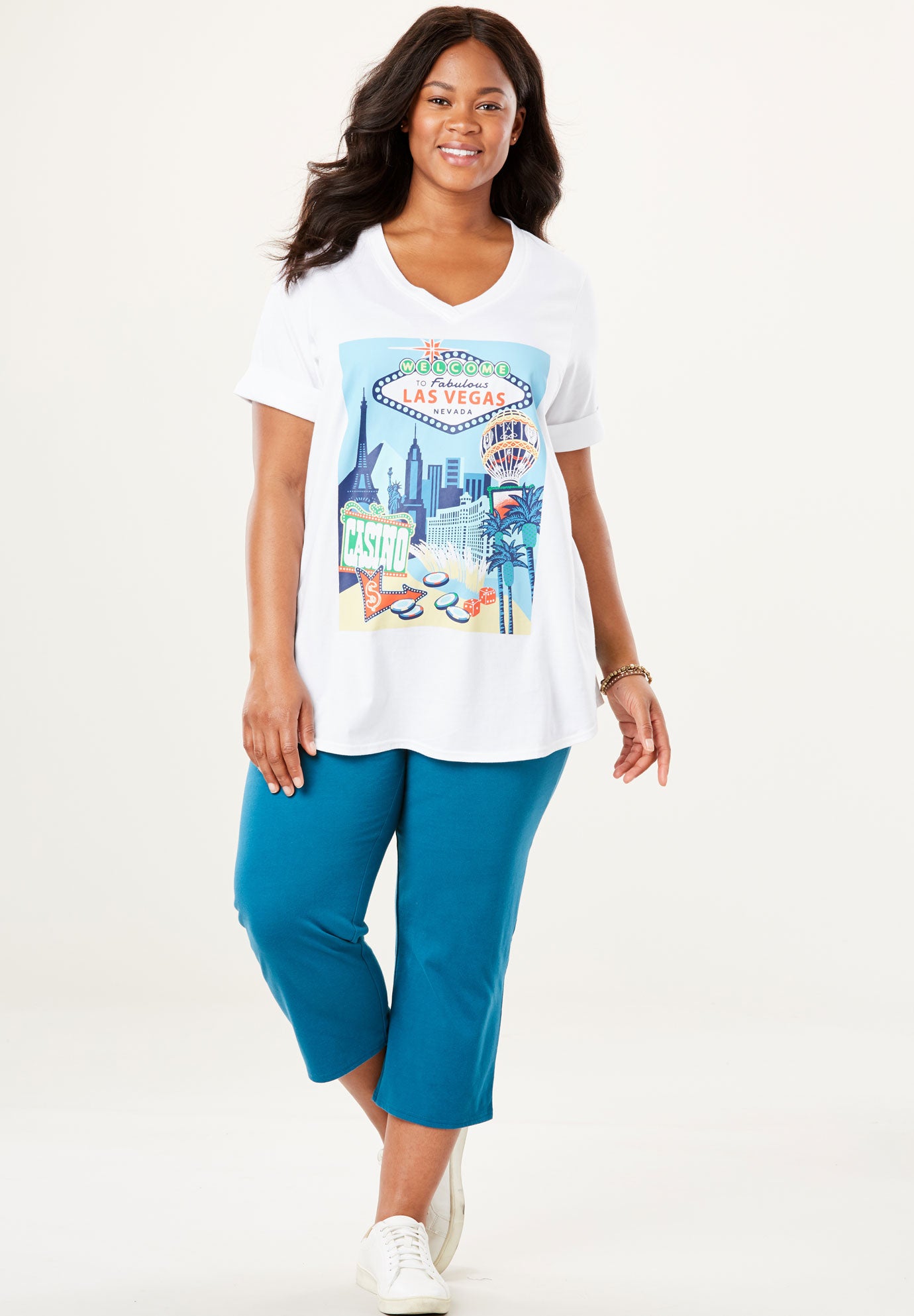 TwoPiece VNeck Tunic & Capri Set Plus Size Sets Full Beauty