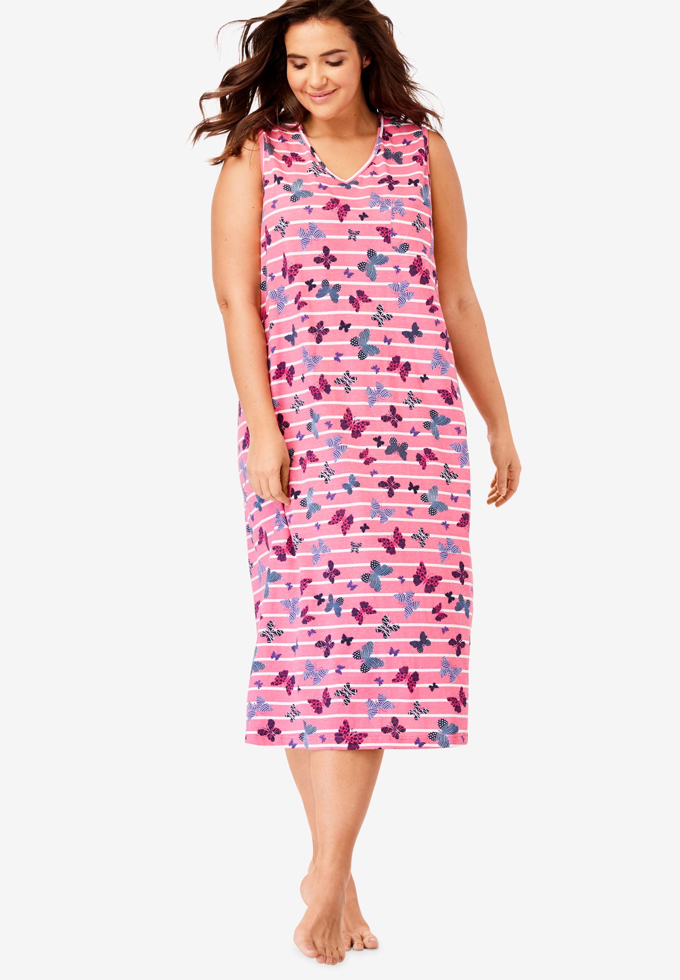 Long Sleeveless Sleepshirt by Dreams & Co.® Plus Size Sleepwear