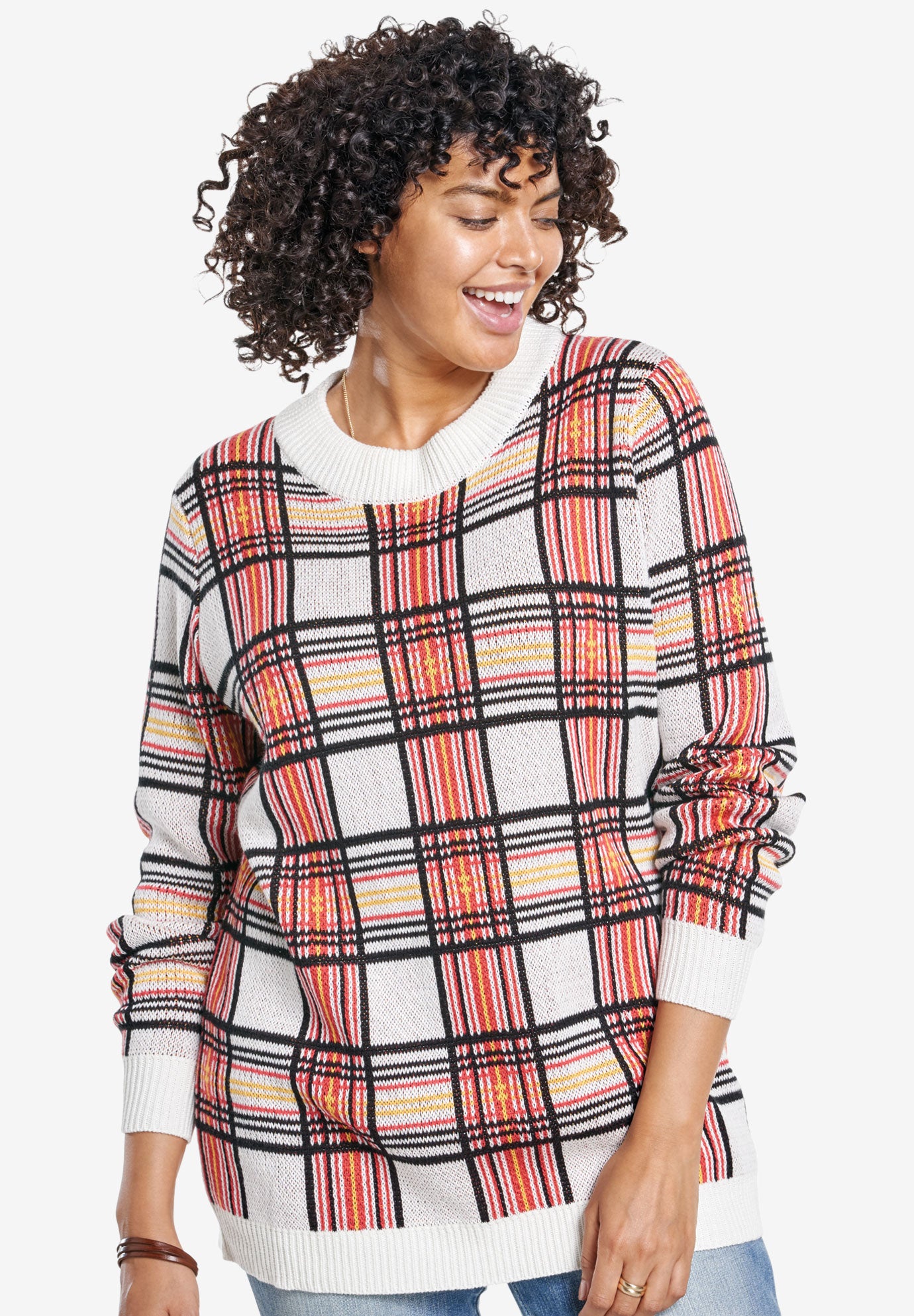 sweaters with plaid shirts