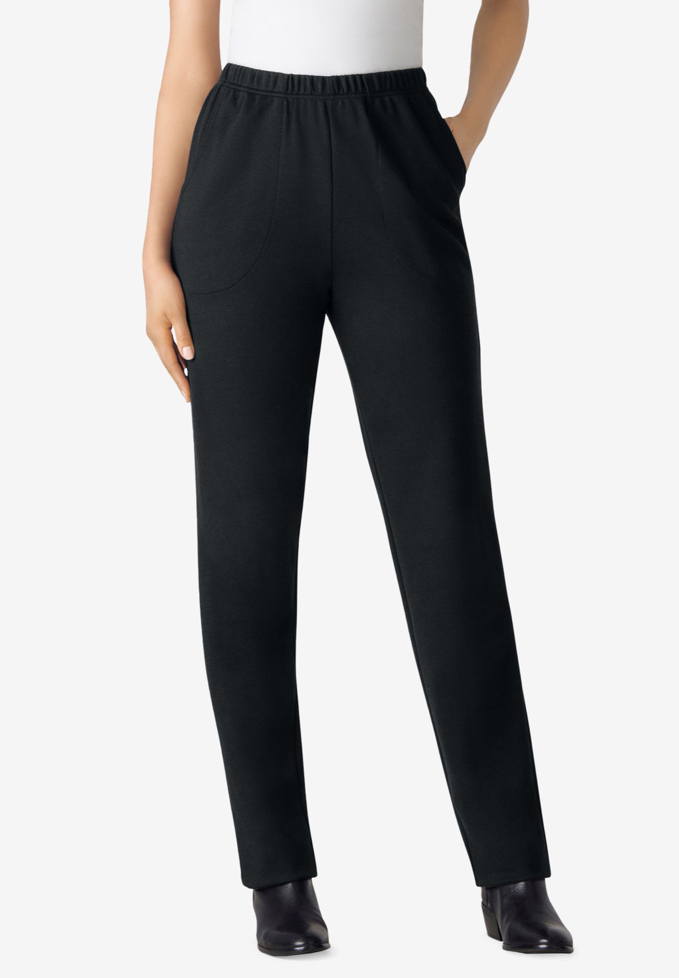 Straight Leg Ponte Knit Pant Plus Size Casual Pants Full Beauty