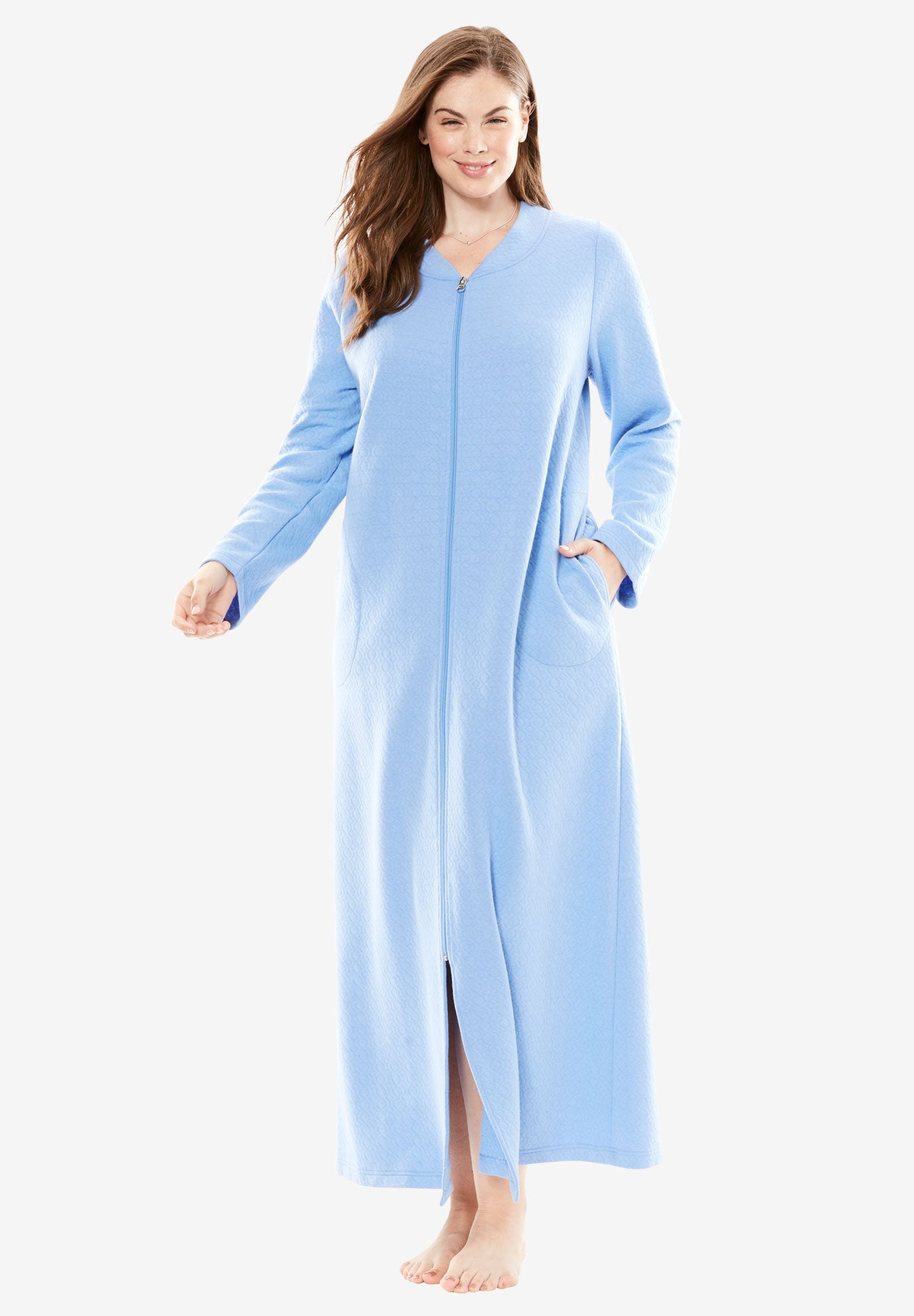 Quilted Fleece Long Bed Jacket by Only Necessities® Plus Size