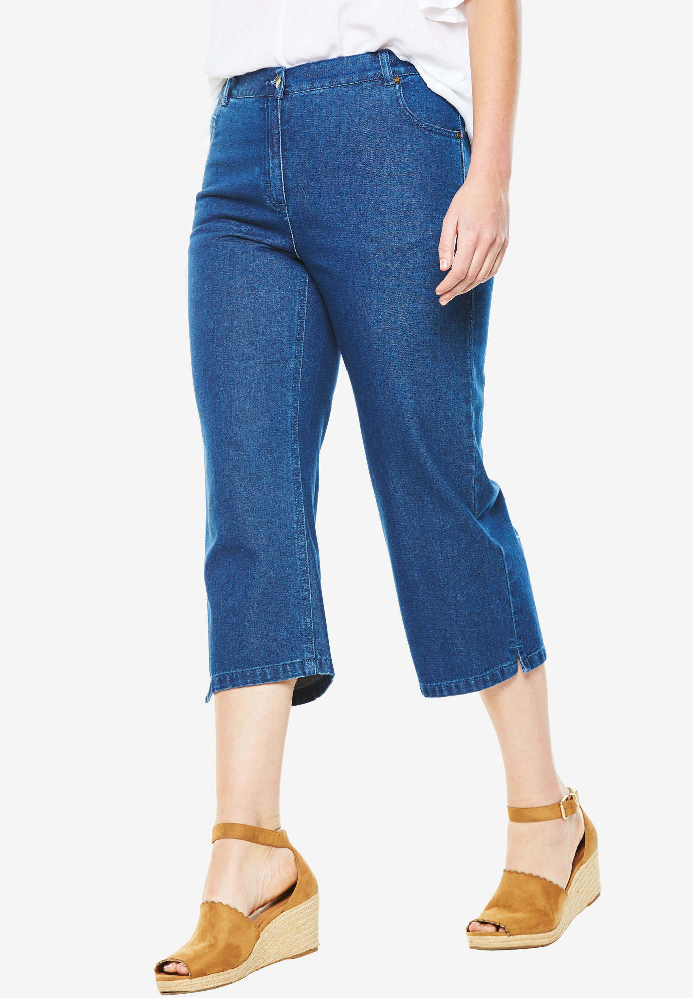 Cotton Capri Jean | Plus Size Capris & Shorts | Full Beauty