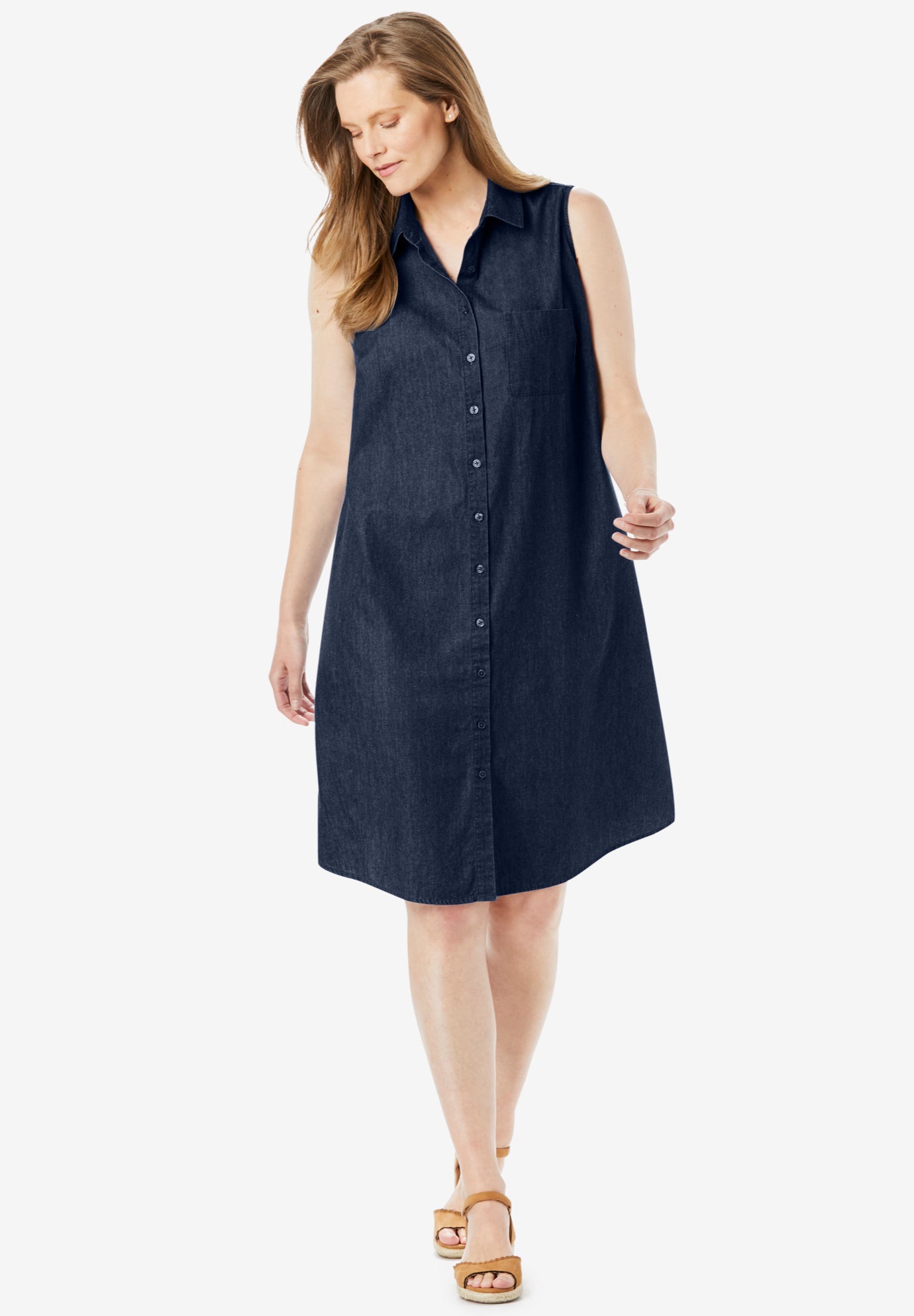 Sleeveless Shirtdress Fullbeauty Outlet